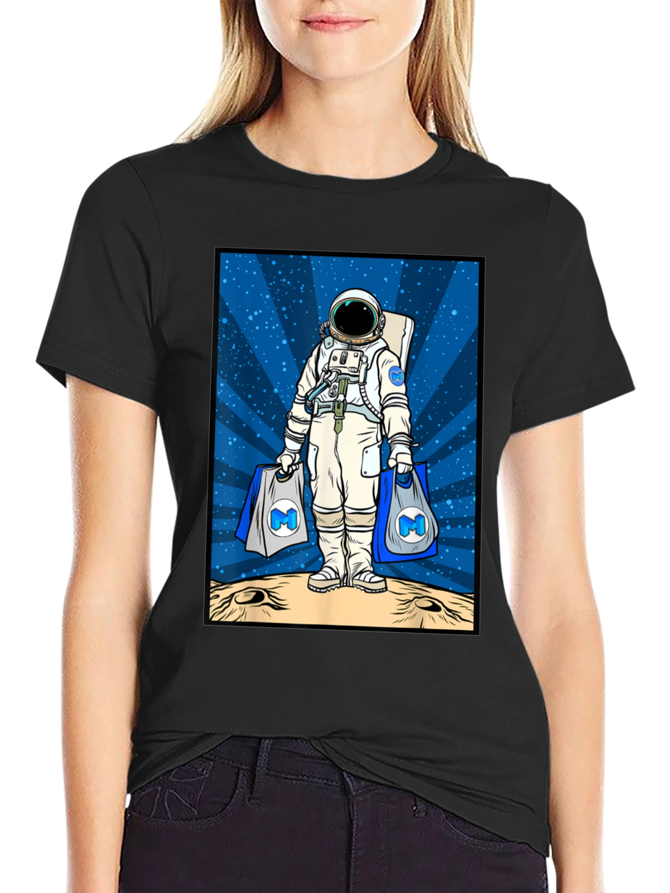 Astronaut Shopper Graphic T-Shirt