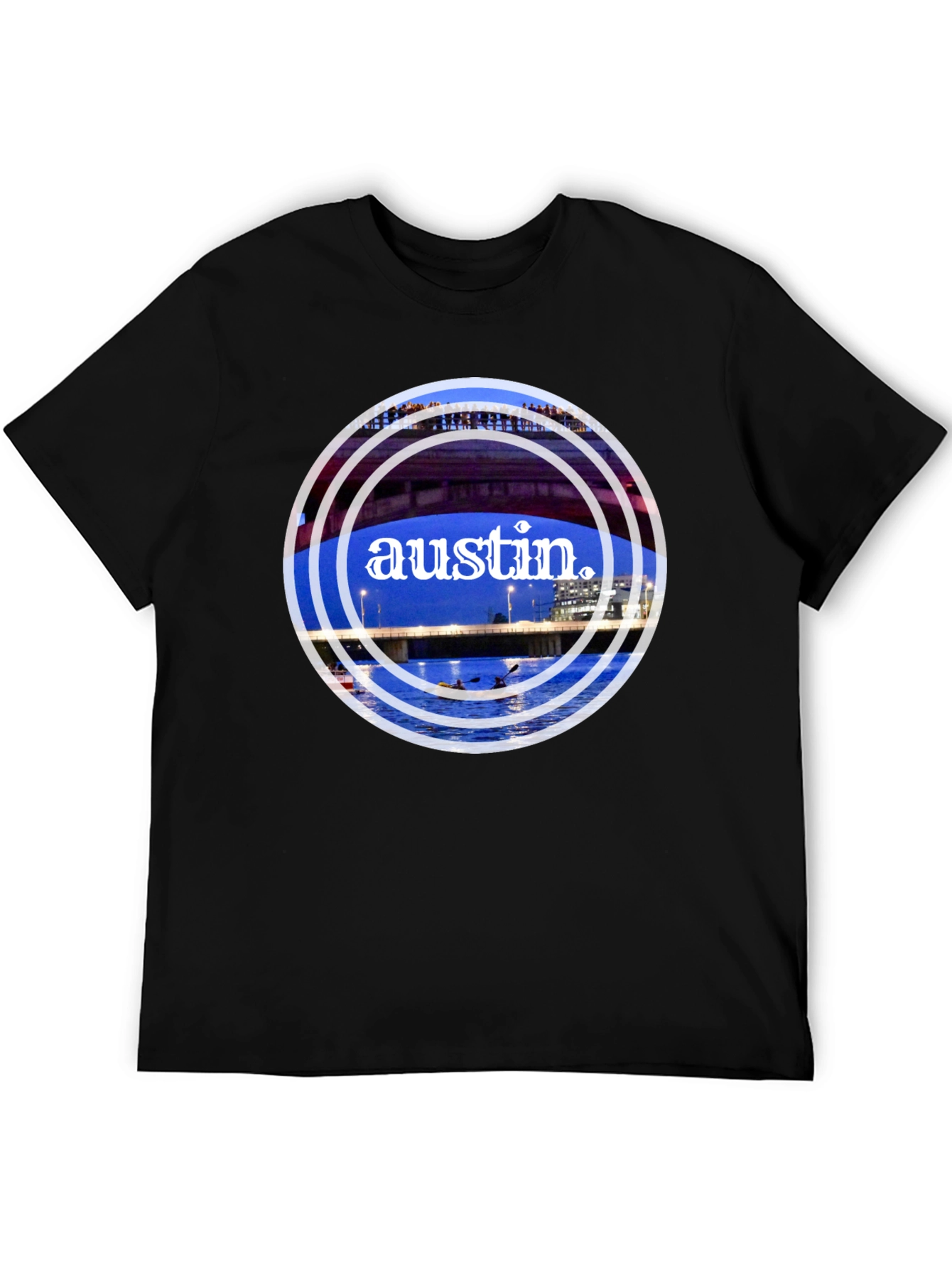 Austin Bridge Graphic Tee - Black Cotton Blend Shirt