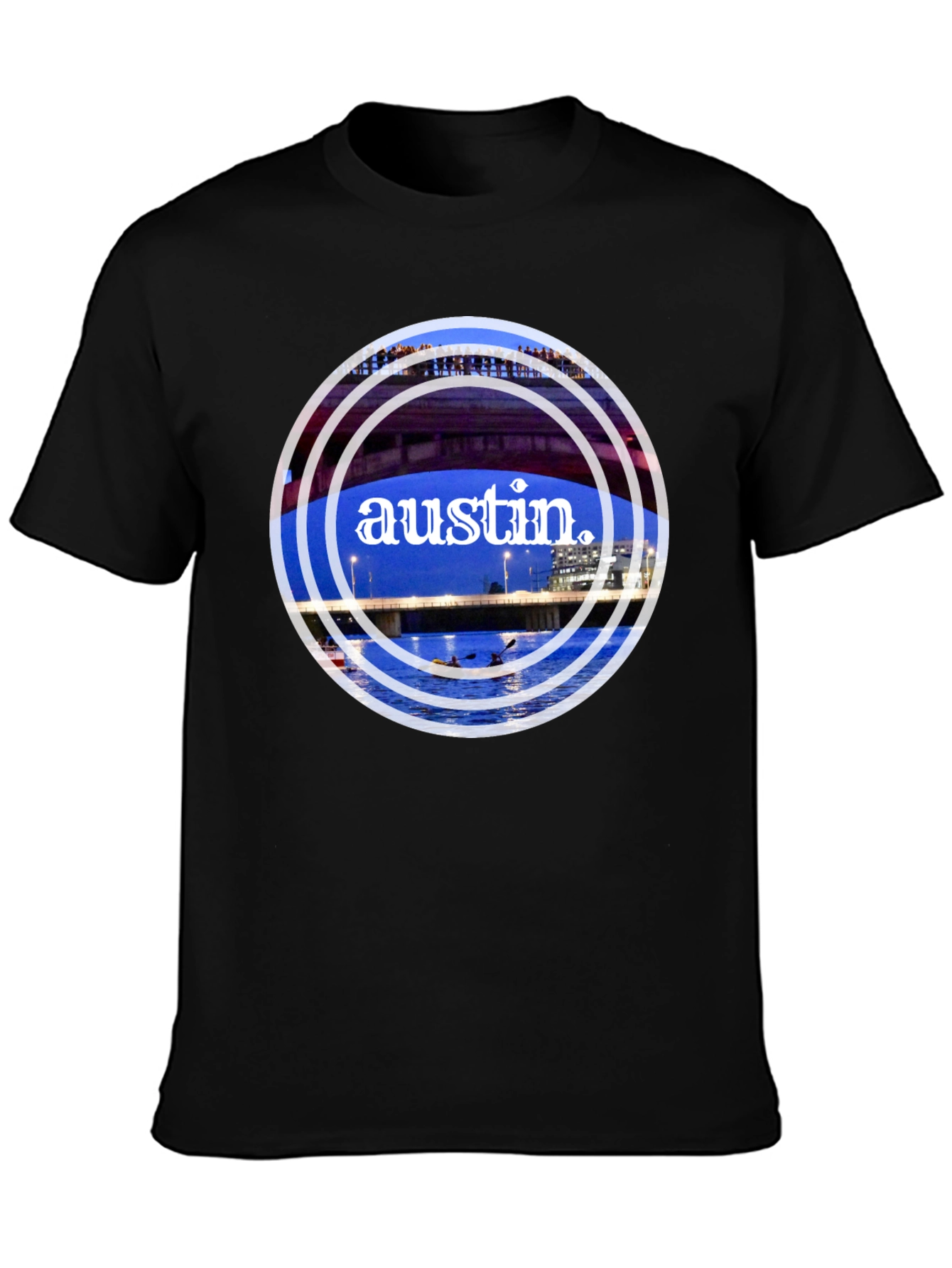 Austin Bridge Graphic Tee - Black Cotton Blend Shirt