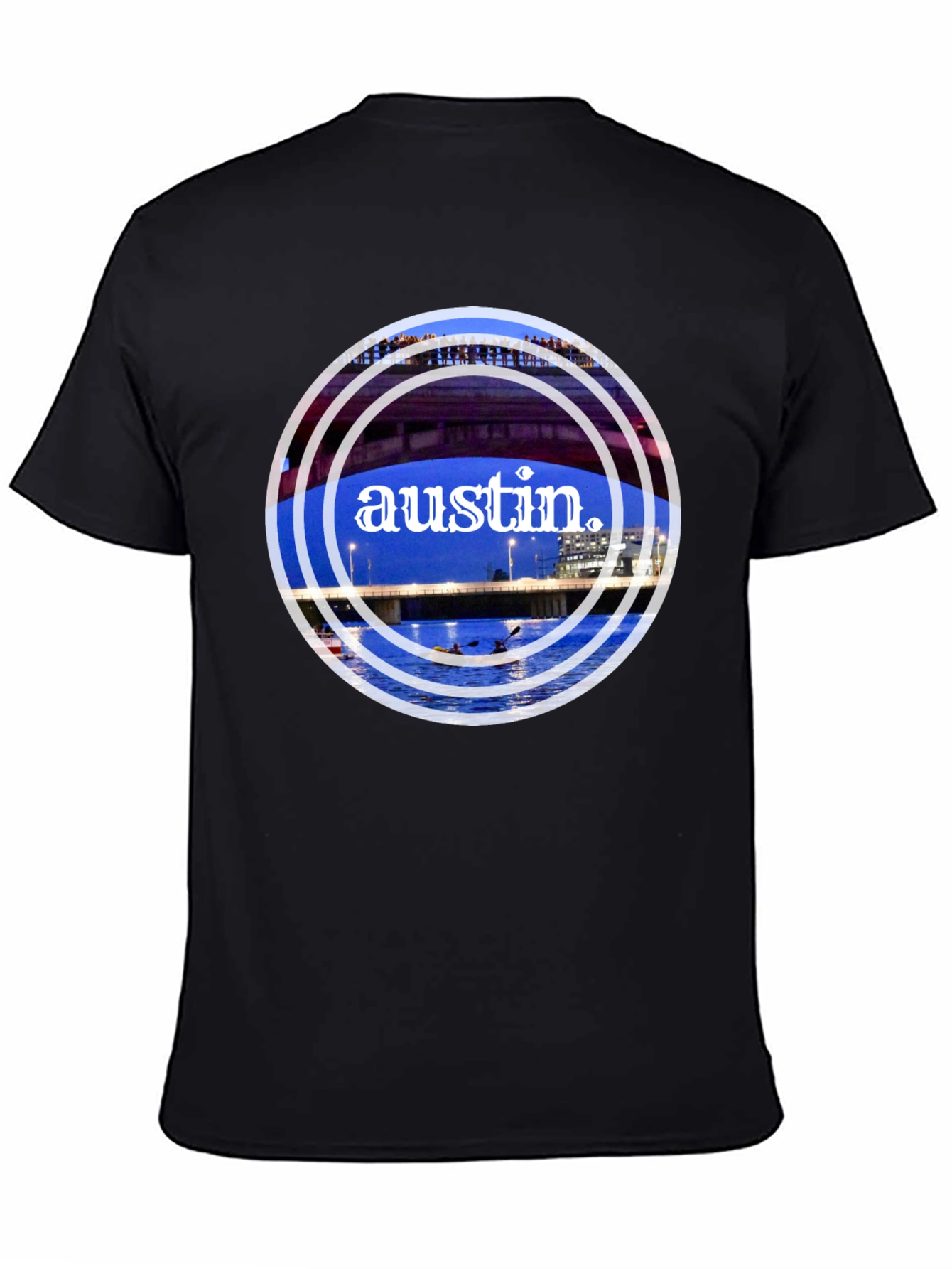 Austin Bridge Graphic Tee - Black Cotton Blend Shirt