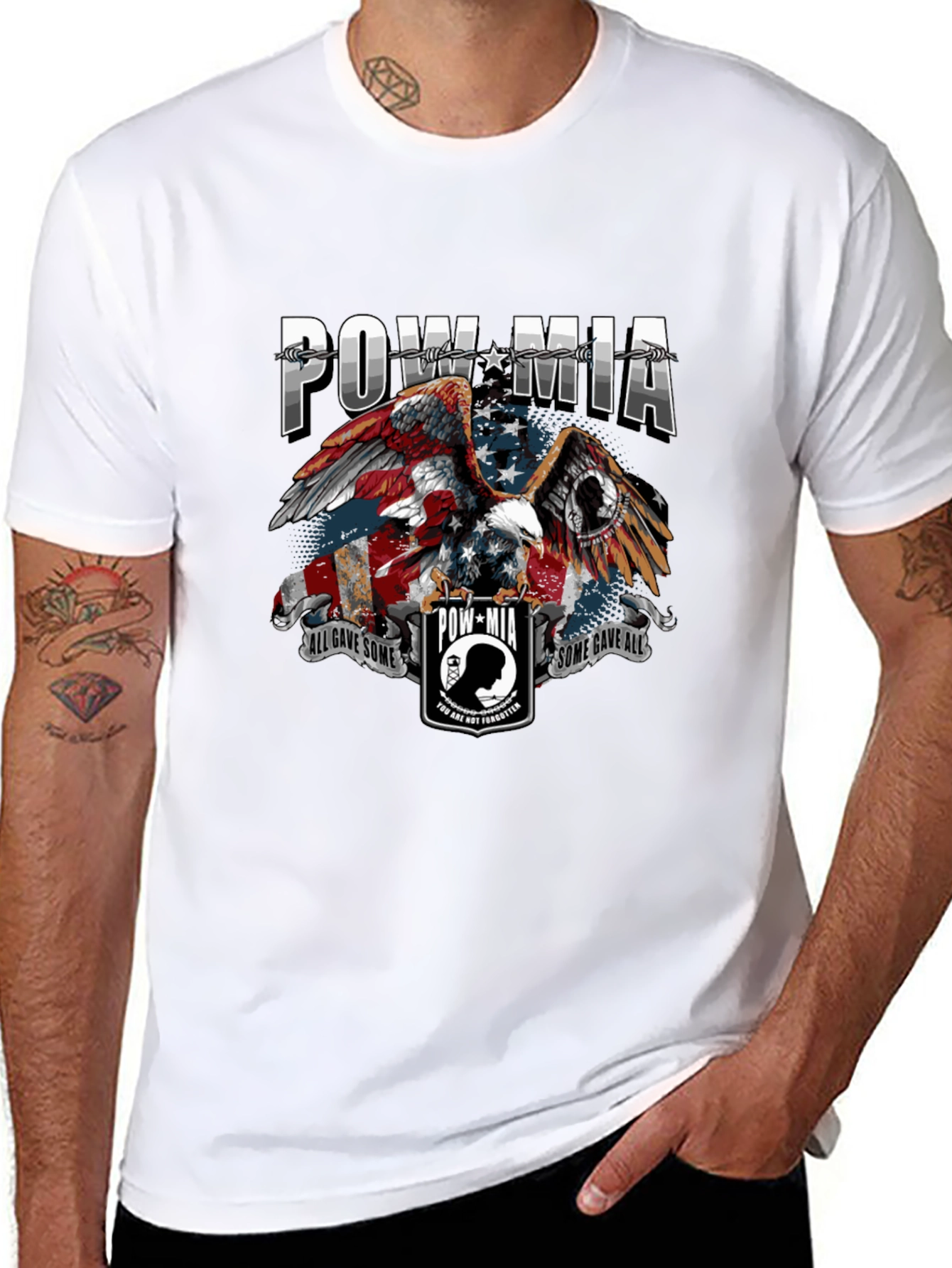 POW MIA Eagle Graphic T-Shirt