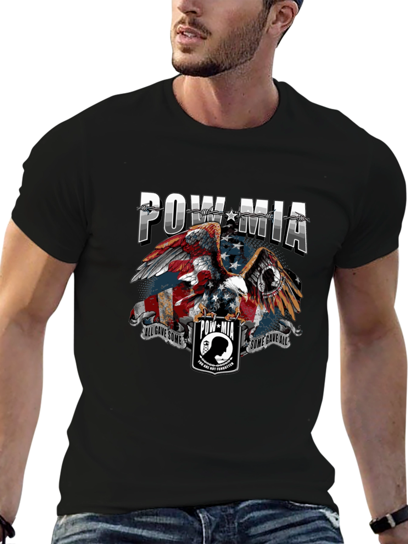 POW MIA Eagle Graphic T-Shirt
