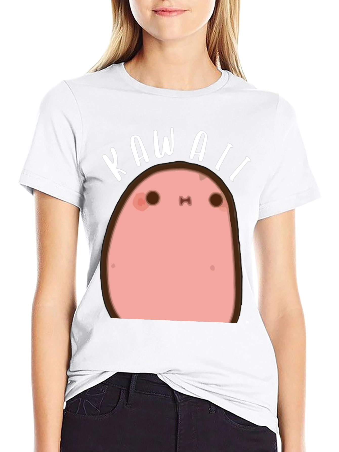 Kawaii Potato Black T-Shirt
