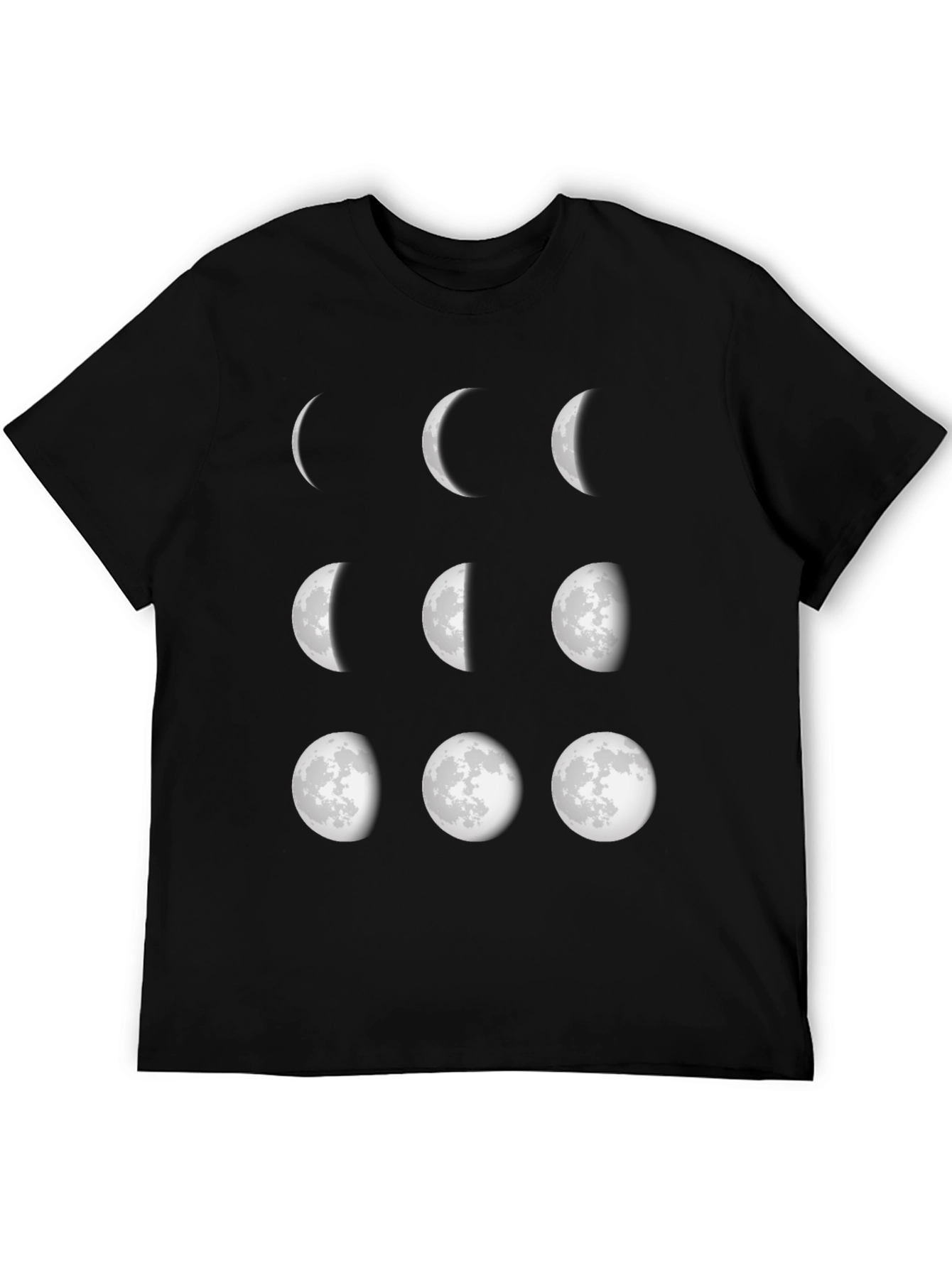 Lunar Phase Graphic Tee - Black Cotton Comfort