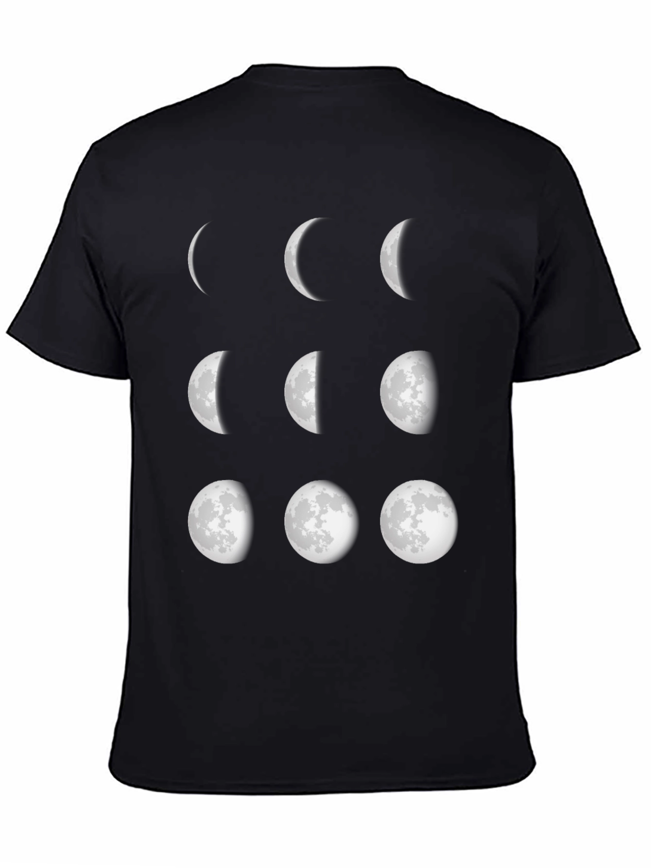 Lunar Phase Graphic Tee - Black Cotton Comfort