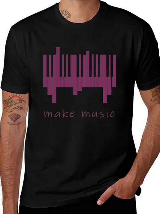 Make Music Piano Keys Graphic Tee - Black