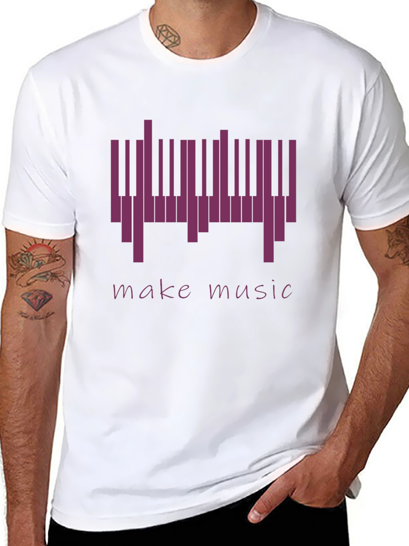 Make Music Piano Keys Graphic Tee - Black