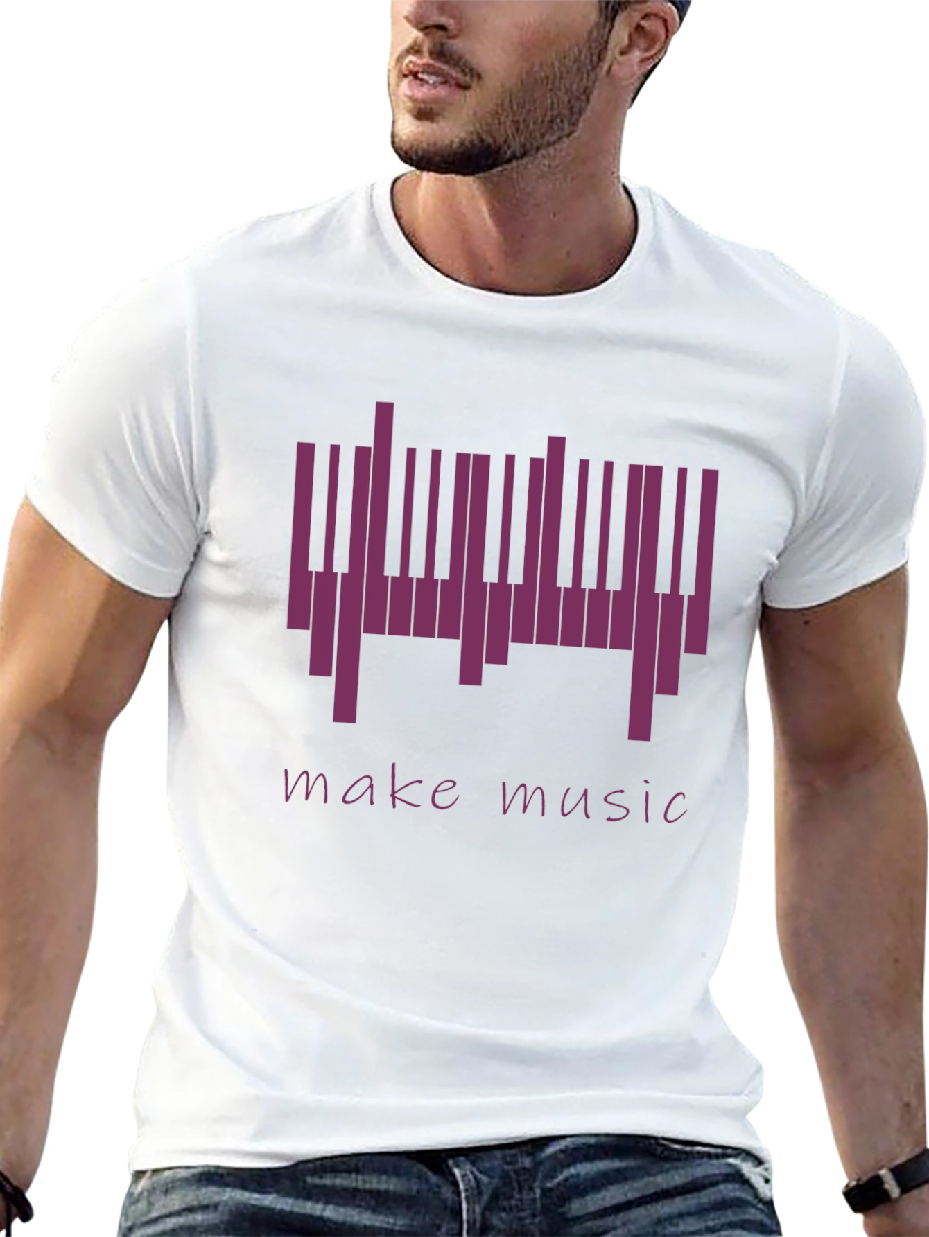 Make Music Piano Keys Graphic Tee - Black