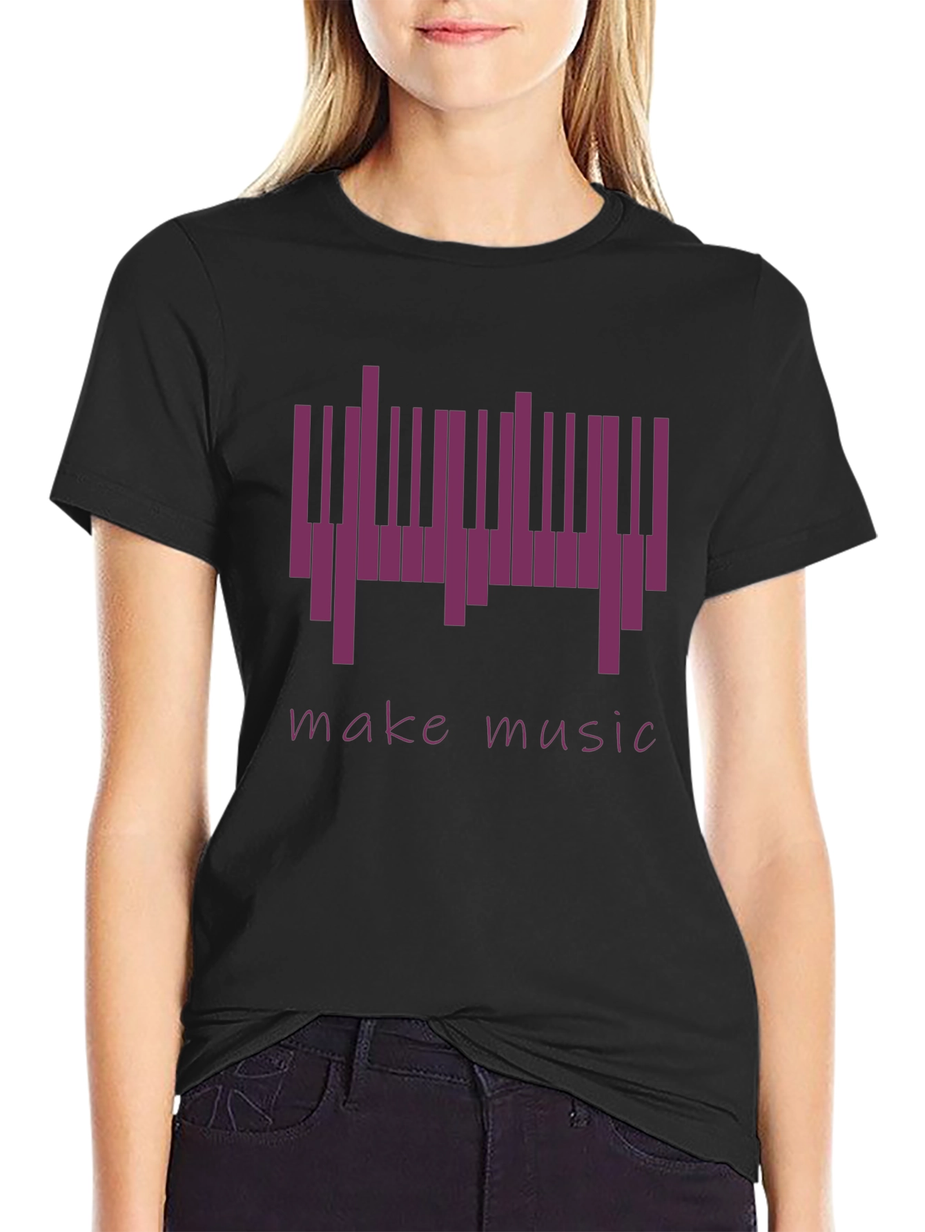Make Music Piano Keys Graphic Tee - Black