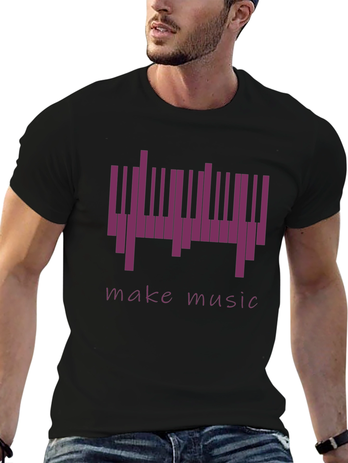 Make Music Piano Keys Graphic Tee - Black