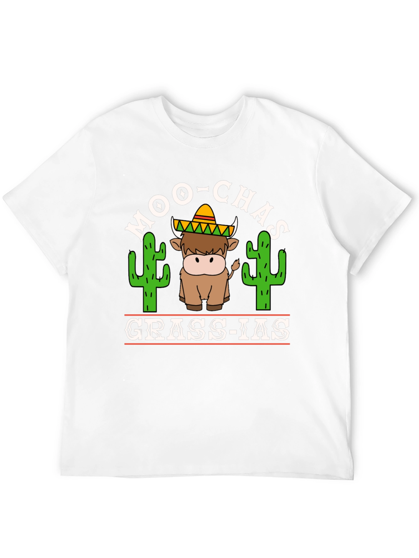 Moo-Chas Grass-ias T-Shirt Funny Cow Graphic Tee