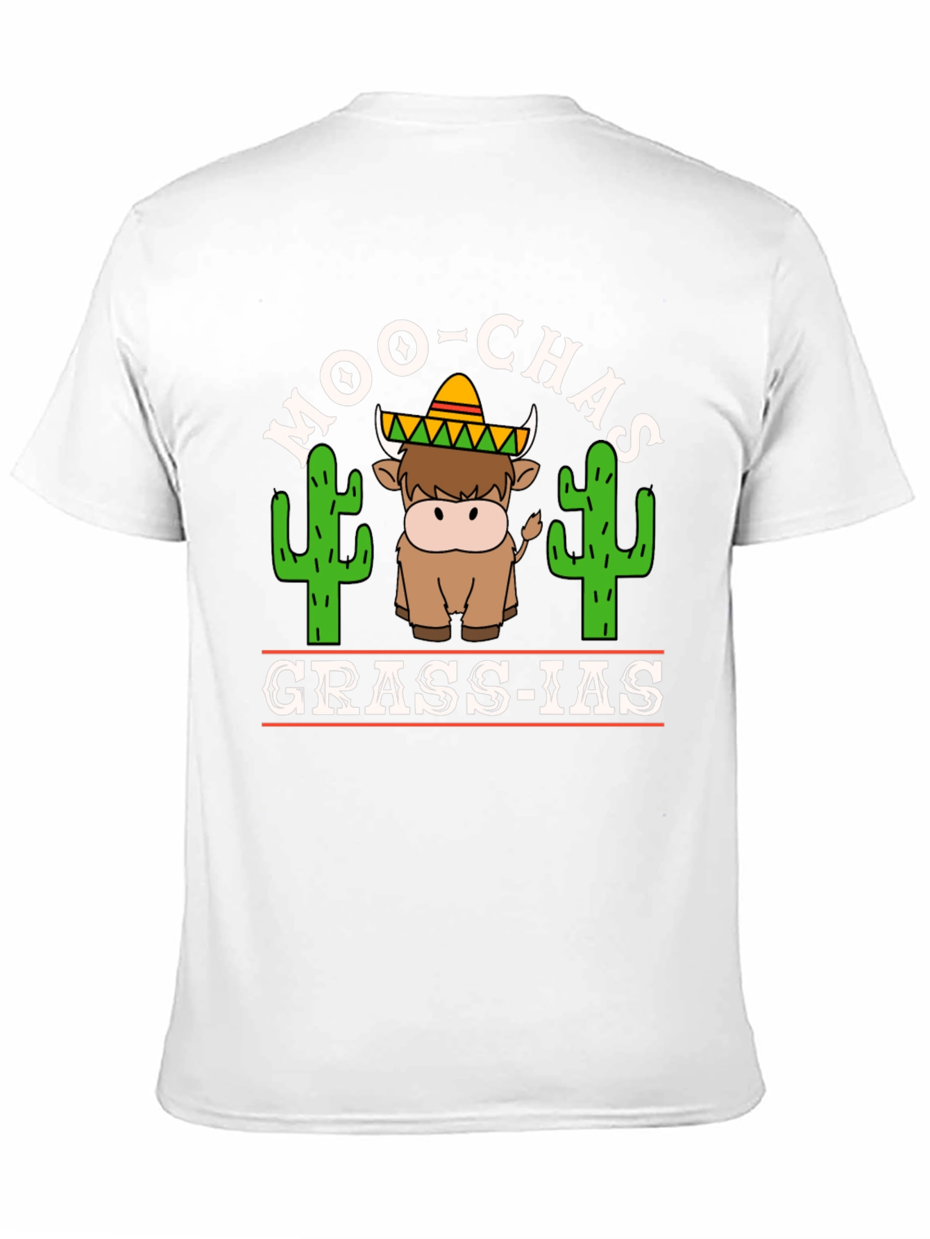 Moo-Chas Grass-ias T-Shirt Funny Cow Graphic Tee