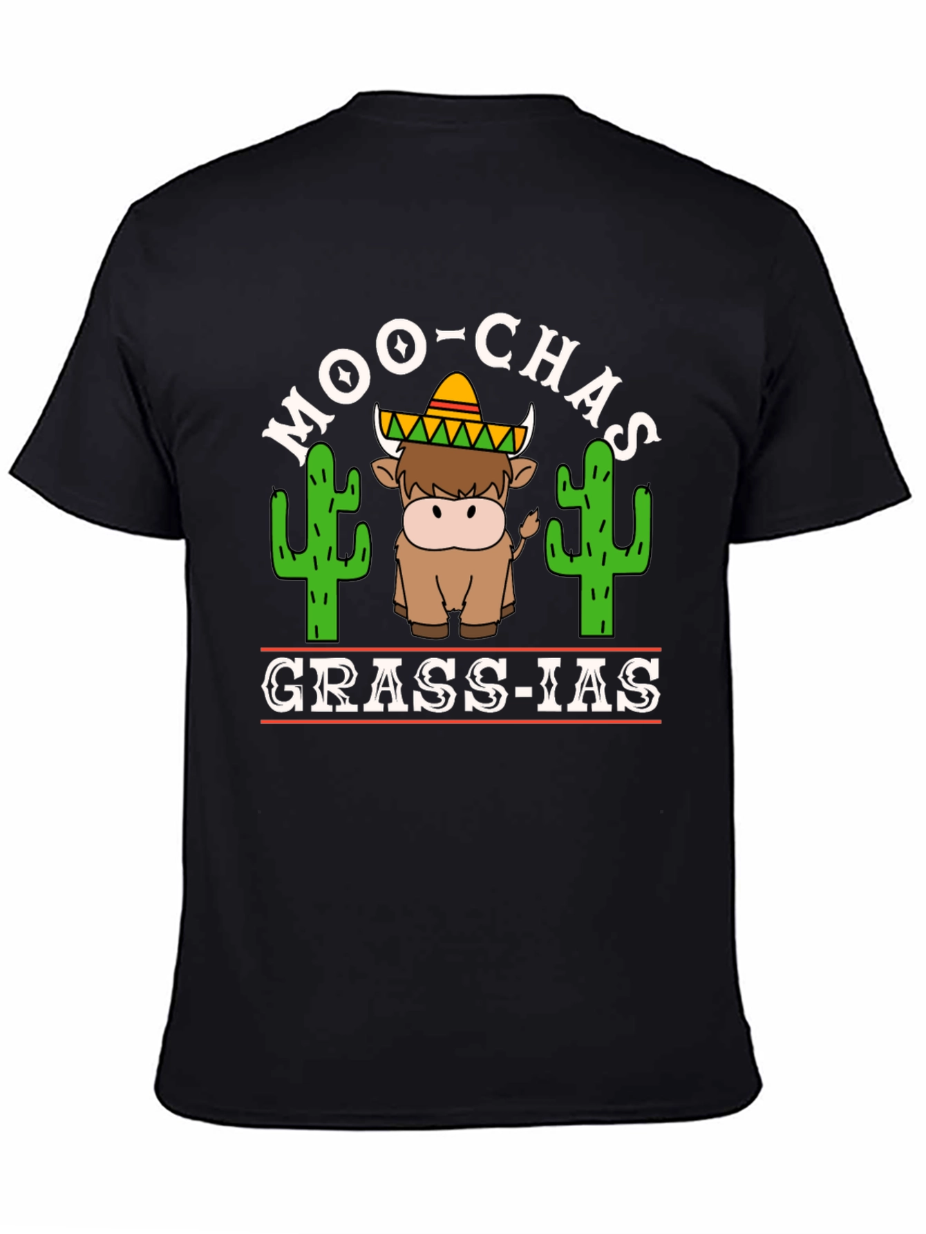 Moo-Chas Grass-ias T-Shirt Funny Cow Graphic Tee