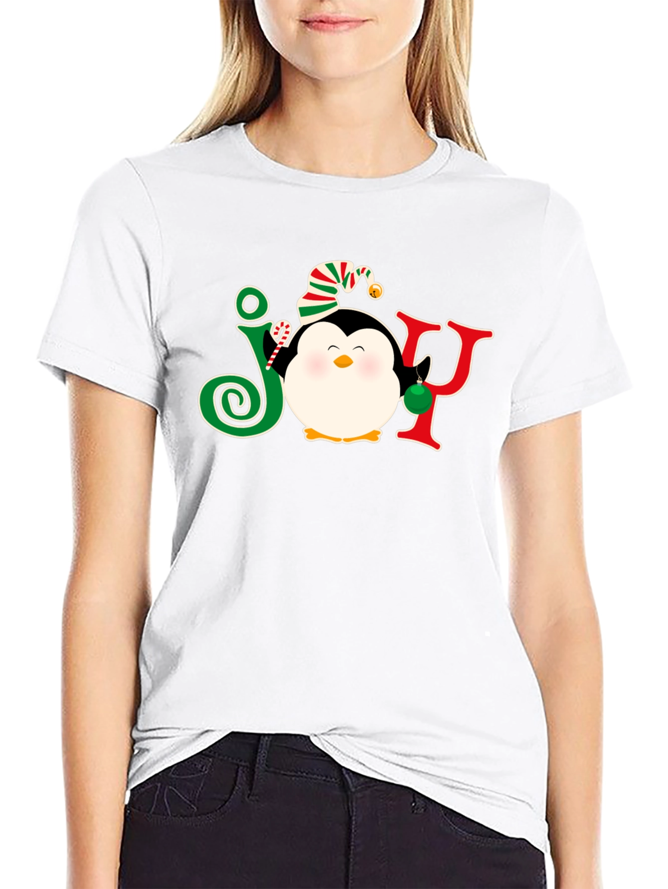 Festive Penguin JOY Christmas T-Shirt