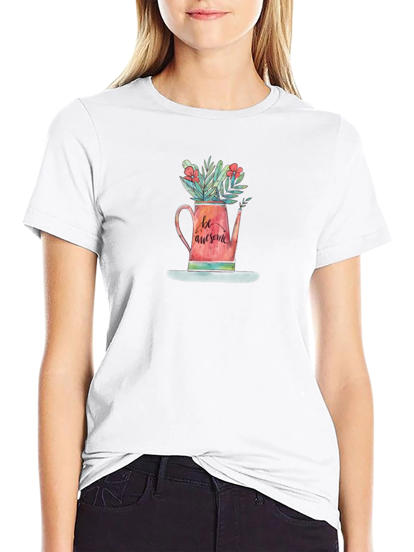 Be Awesome Watering Can Graphic Tee