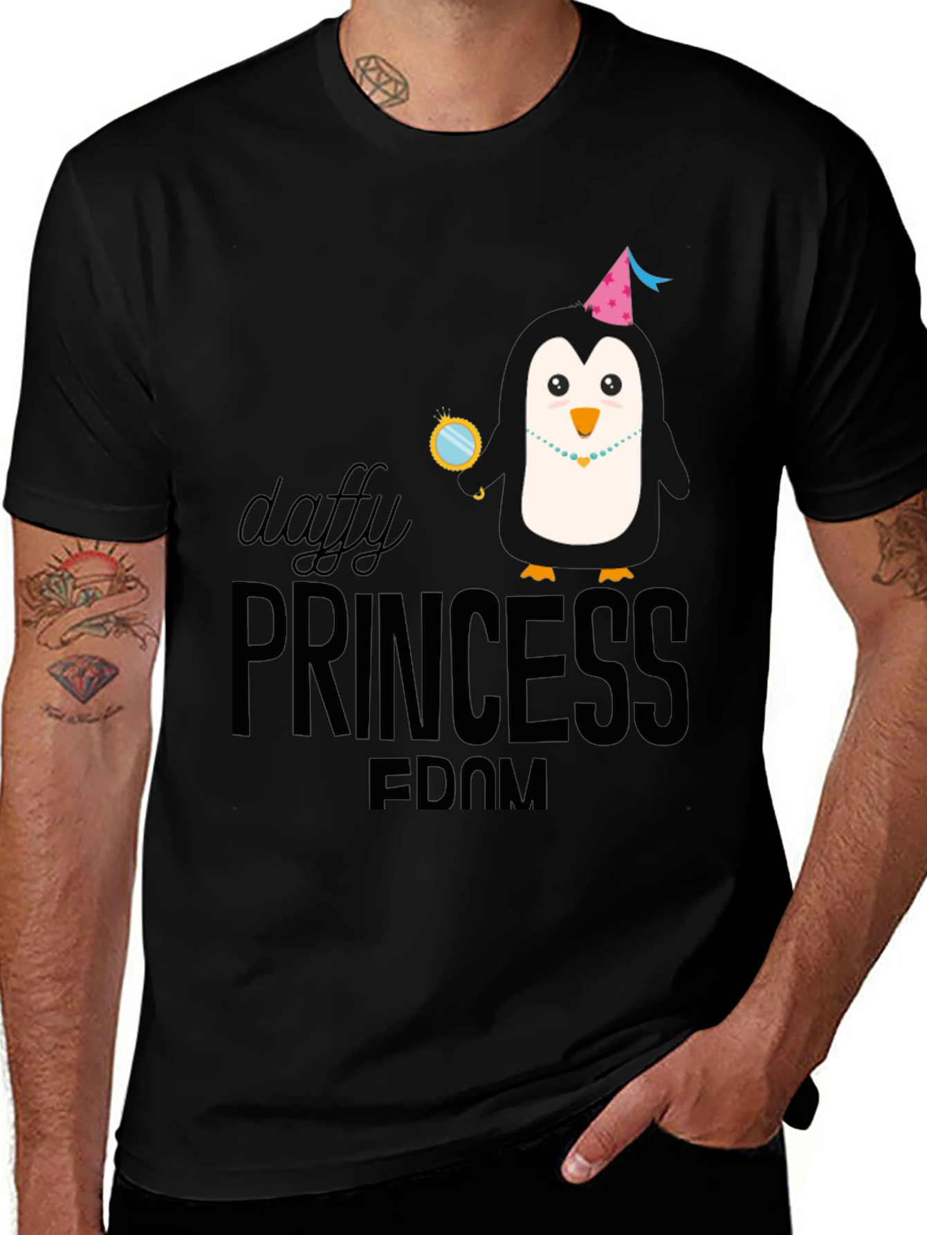 Daffy Princessdom Penguin T-Shirt - Black