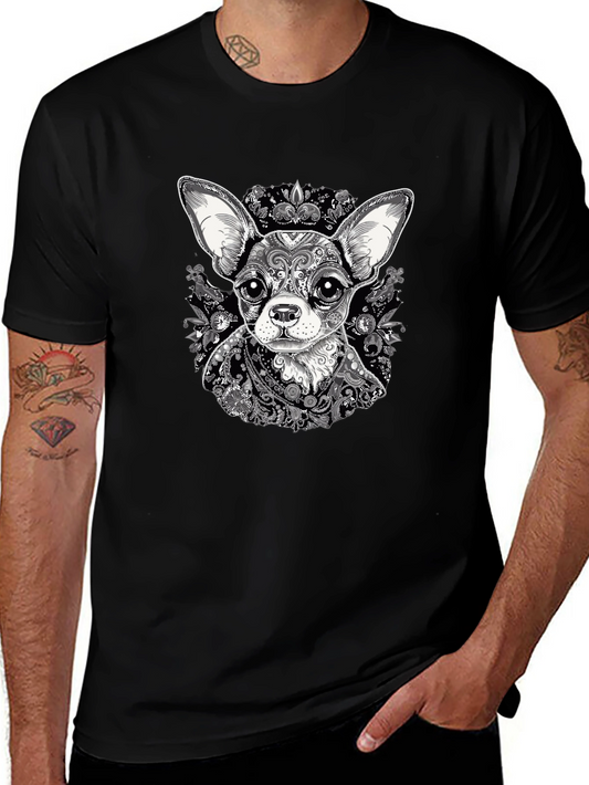 Chihuahua Art Print Black T-Shirt