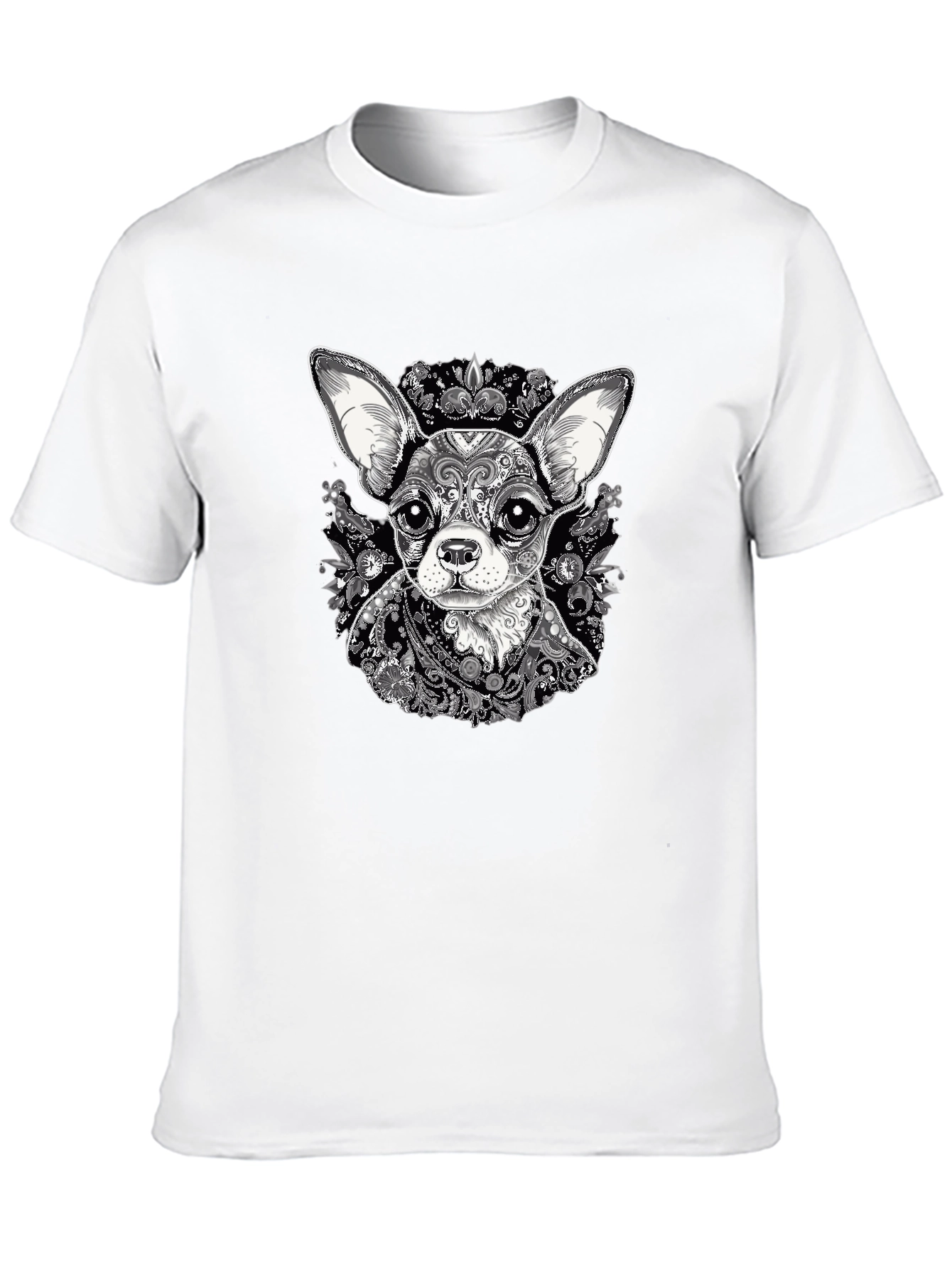 Chihuahua Art Print Black T-Shirt