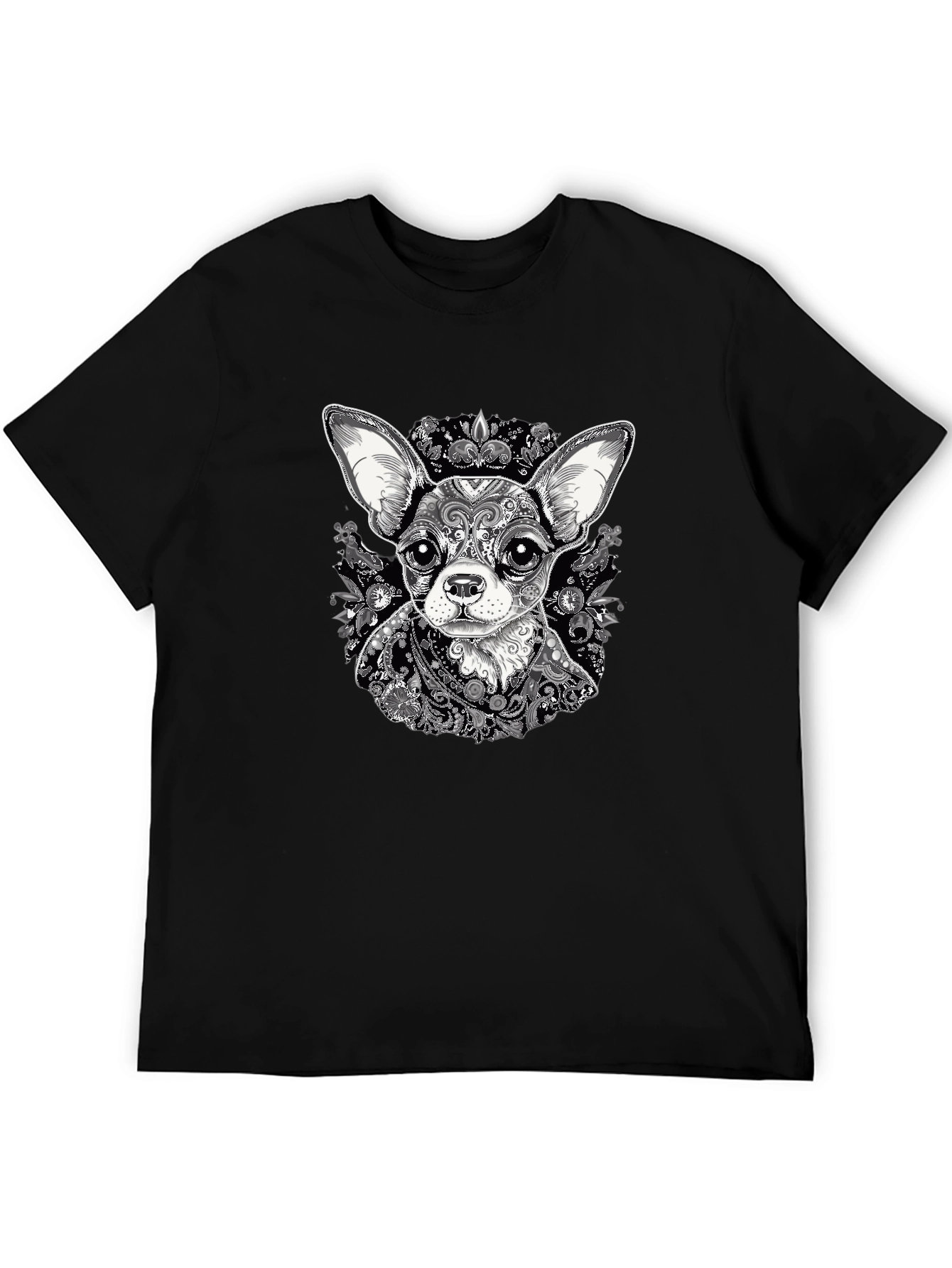 Chihuahua Art Print Black T-Shirt