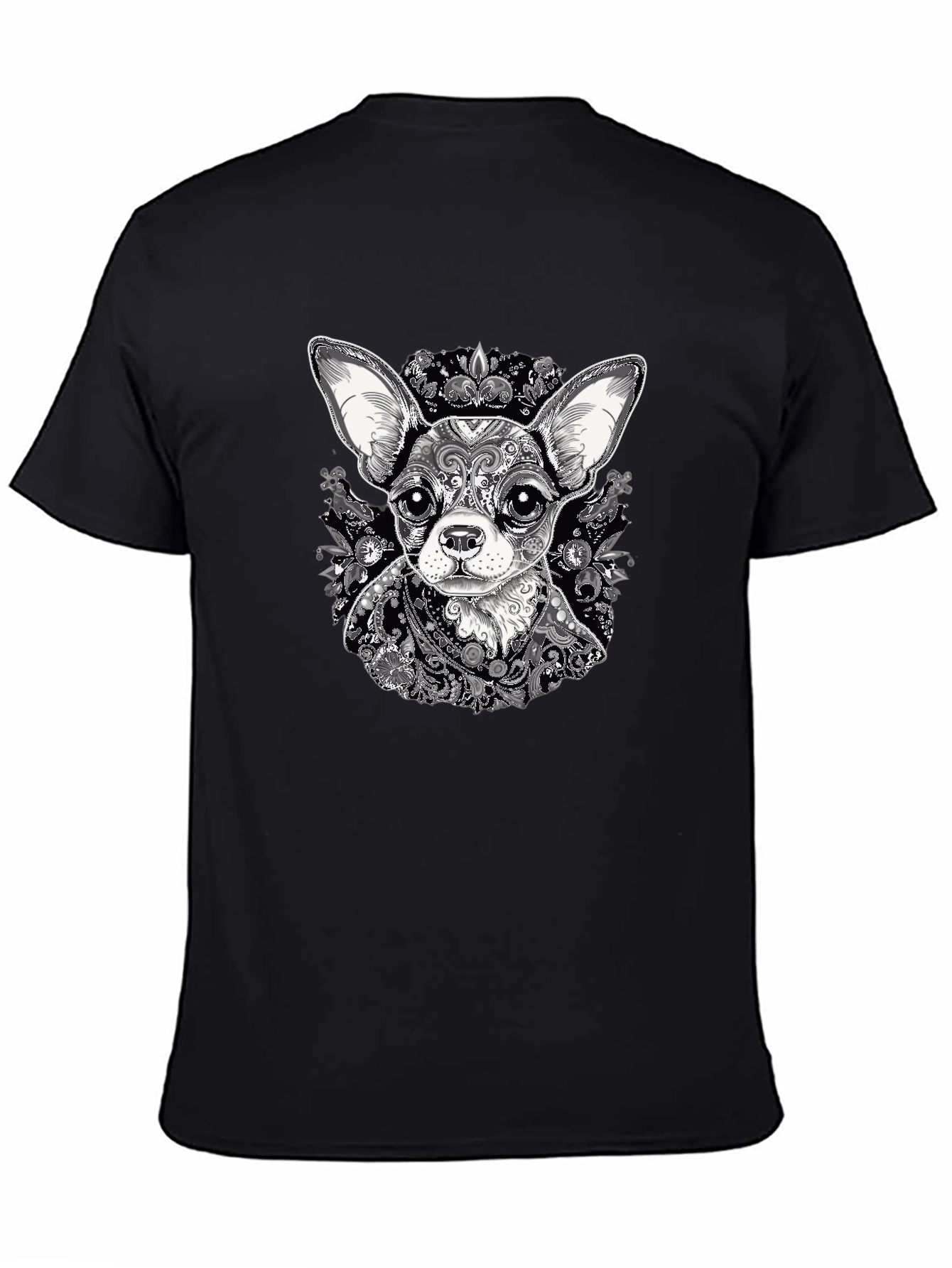 Chihuahua Art Print Black T-Shirt
