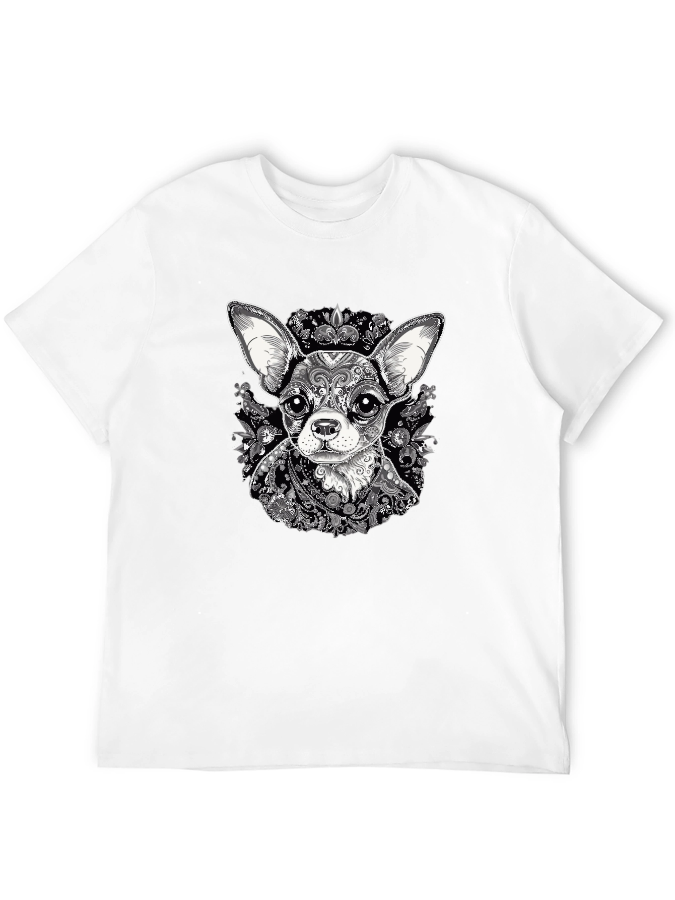Chihuahua Art Print Black T-Shirt