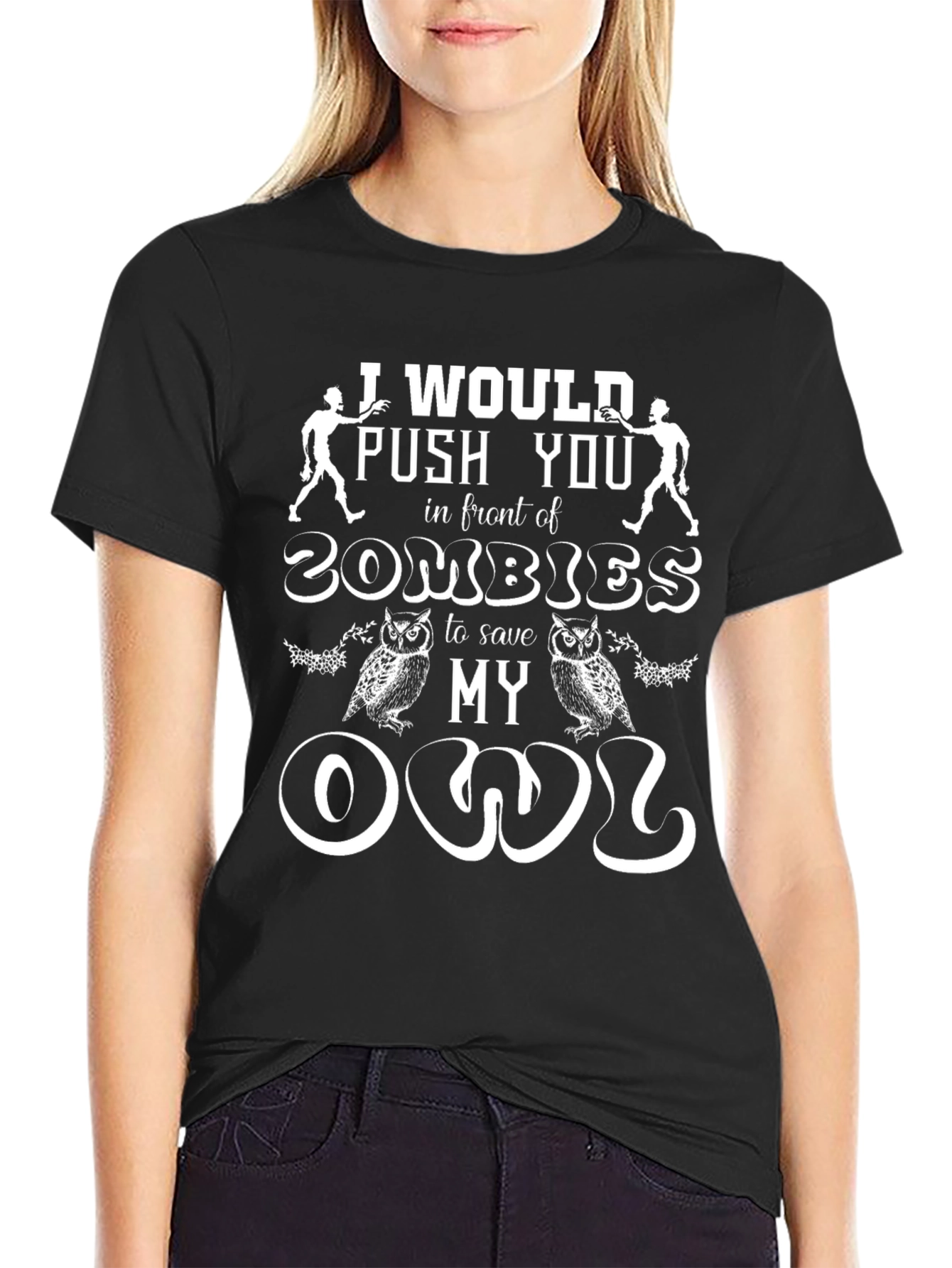 Zombie Owl Humor T-Shirt