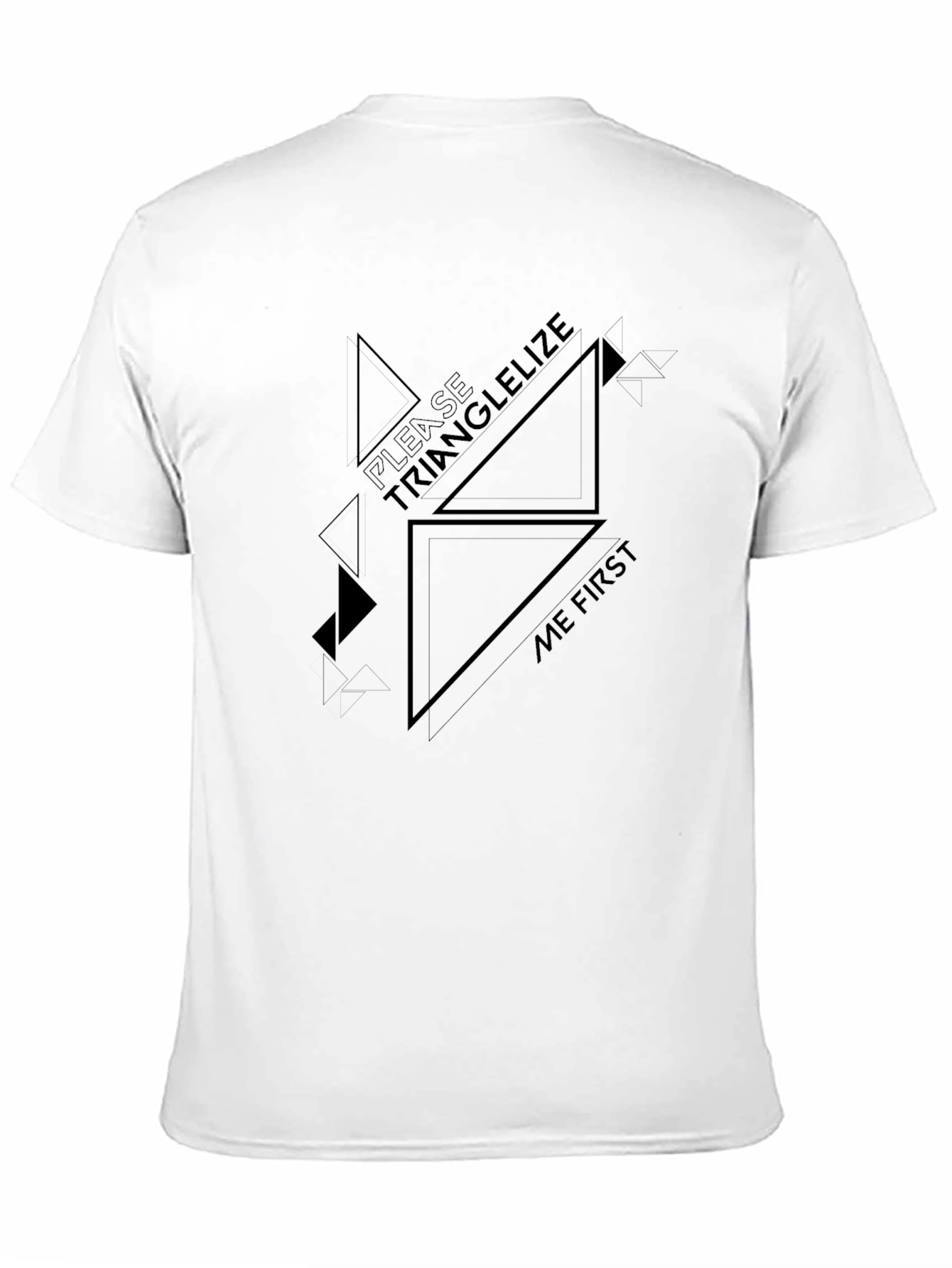 Geometric Triangle Graphic Print Black T-Shirt