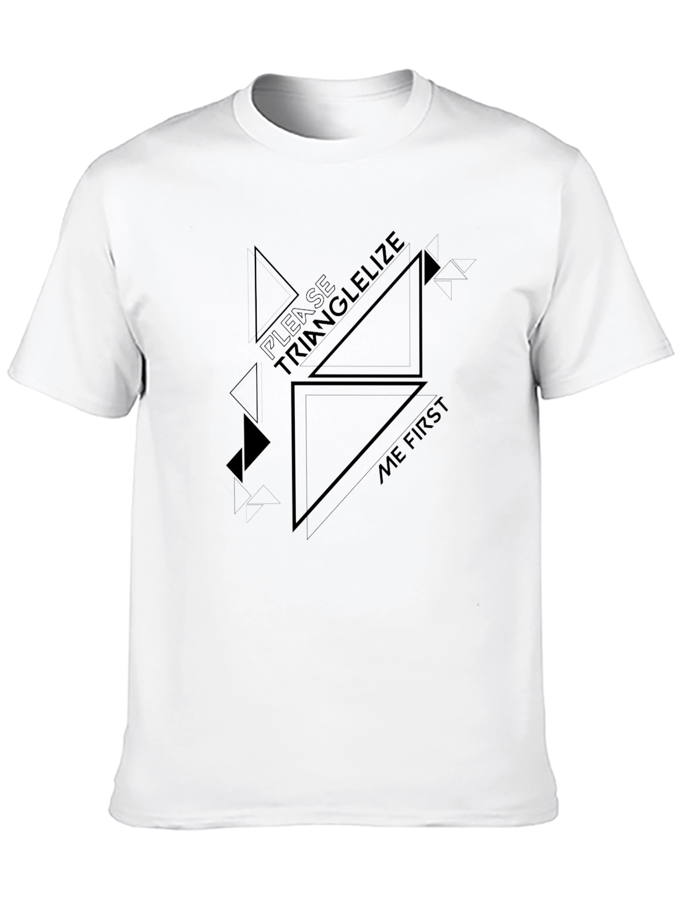 Geometric Triangle Graphic Print Black T-Shirt