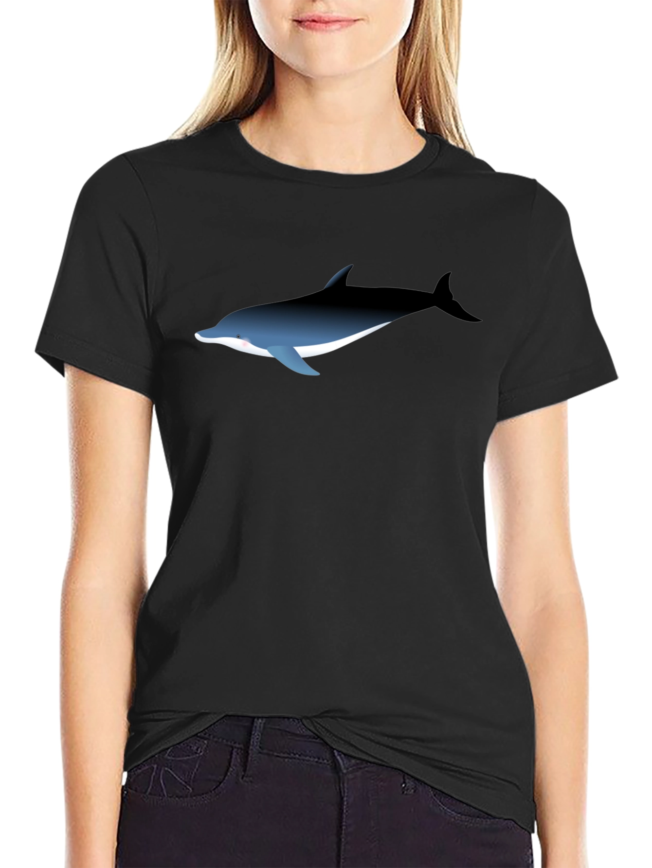 Dolphin Graphic Black T-Shirt