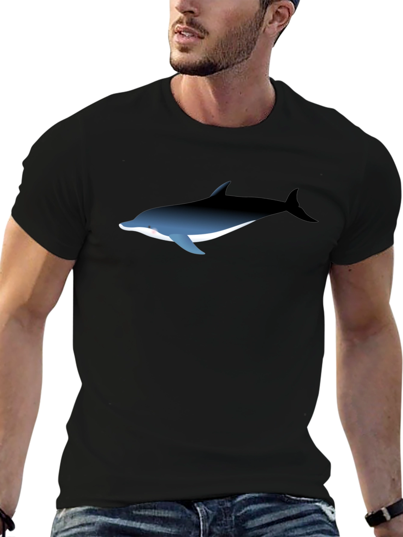 Dolphin Graphic Black T-Shirt