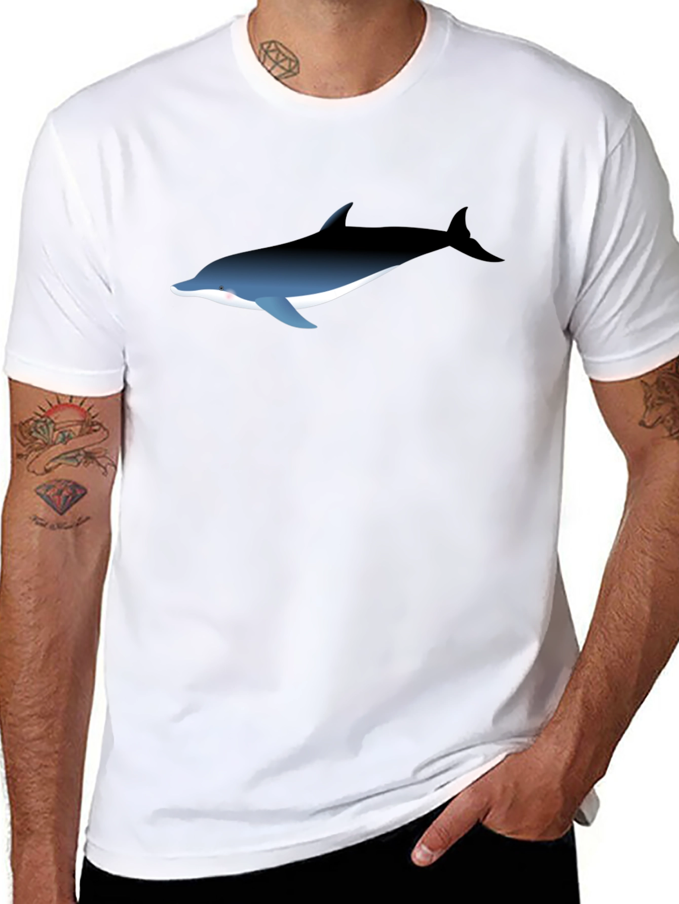 Dolphin Graphic Black T-Shirt
