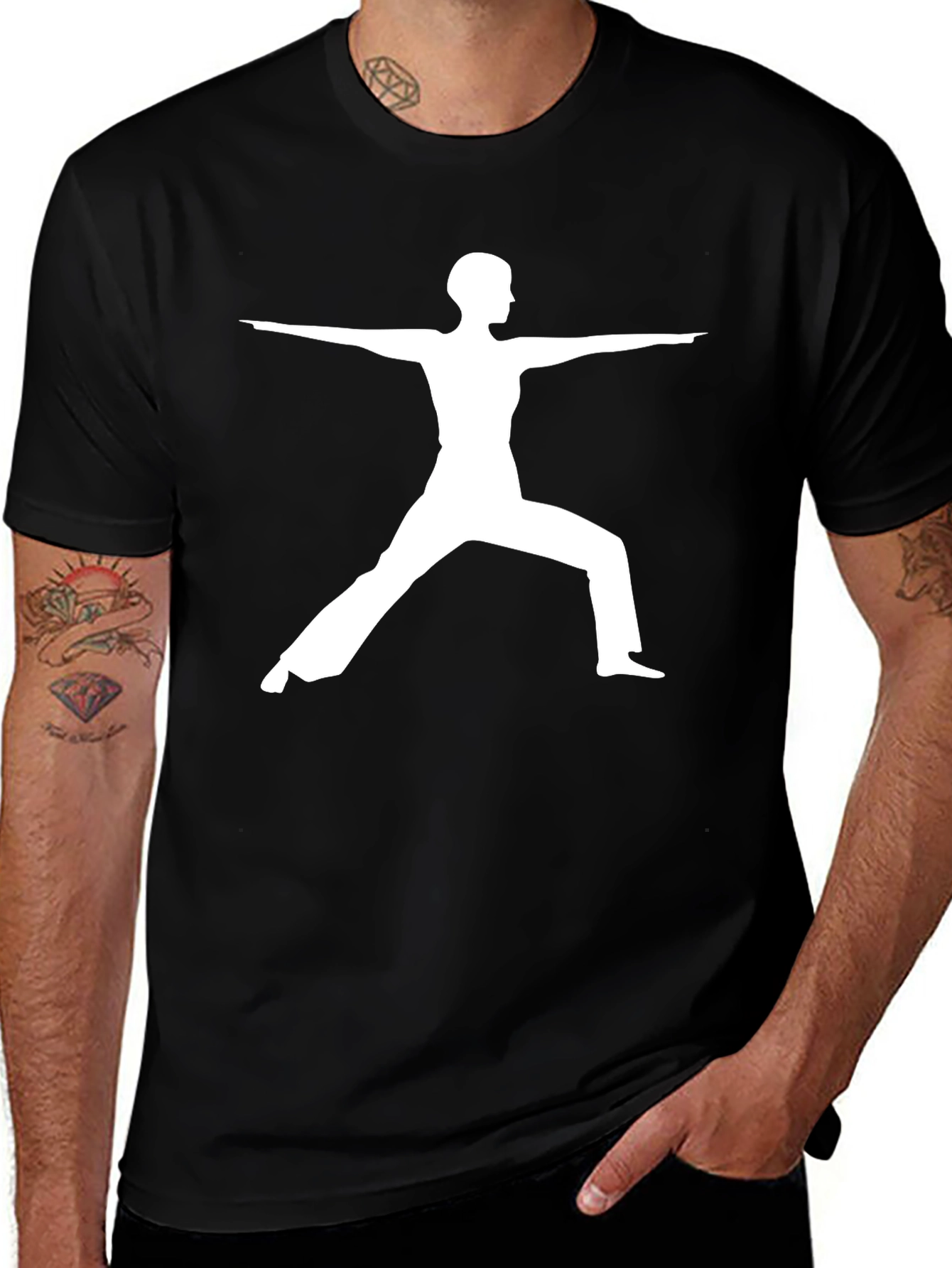Yoga Pose Graphic Tee - Warrior II Design