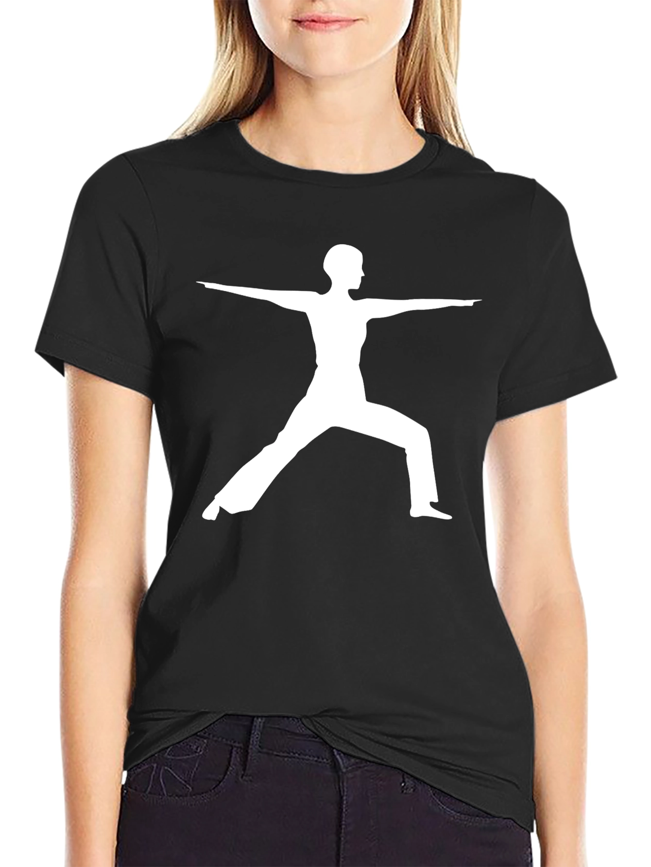 Yoga Pose Graphic Tee - Warrior II Design