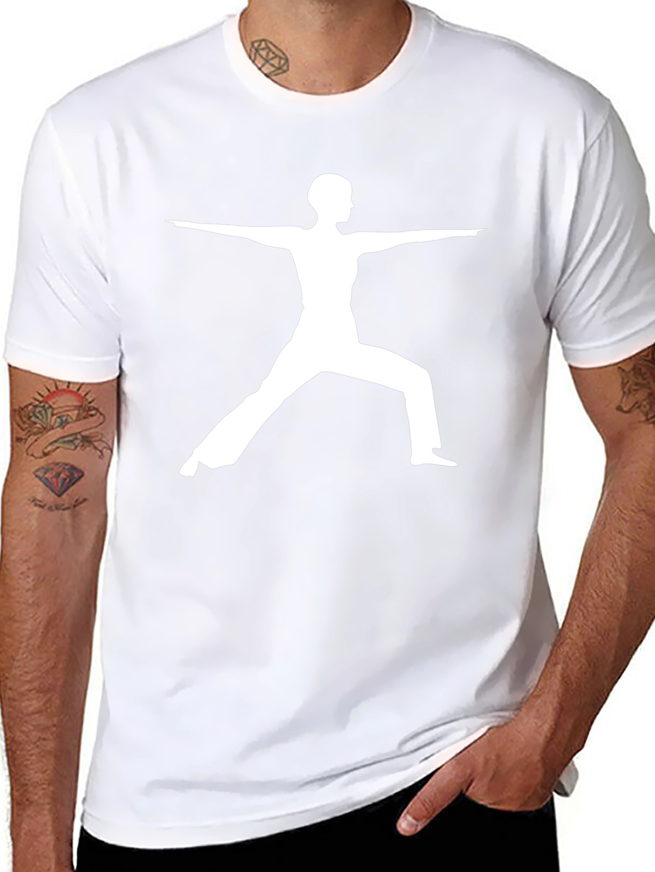 Yoga Pose Graphic Tee - Warrior II Design