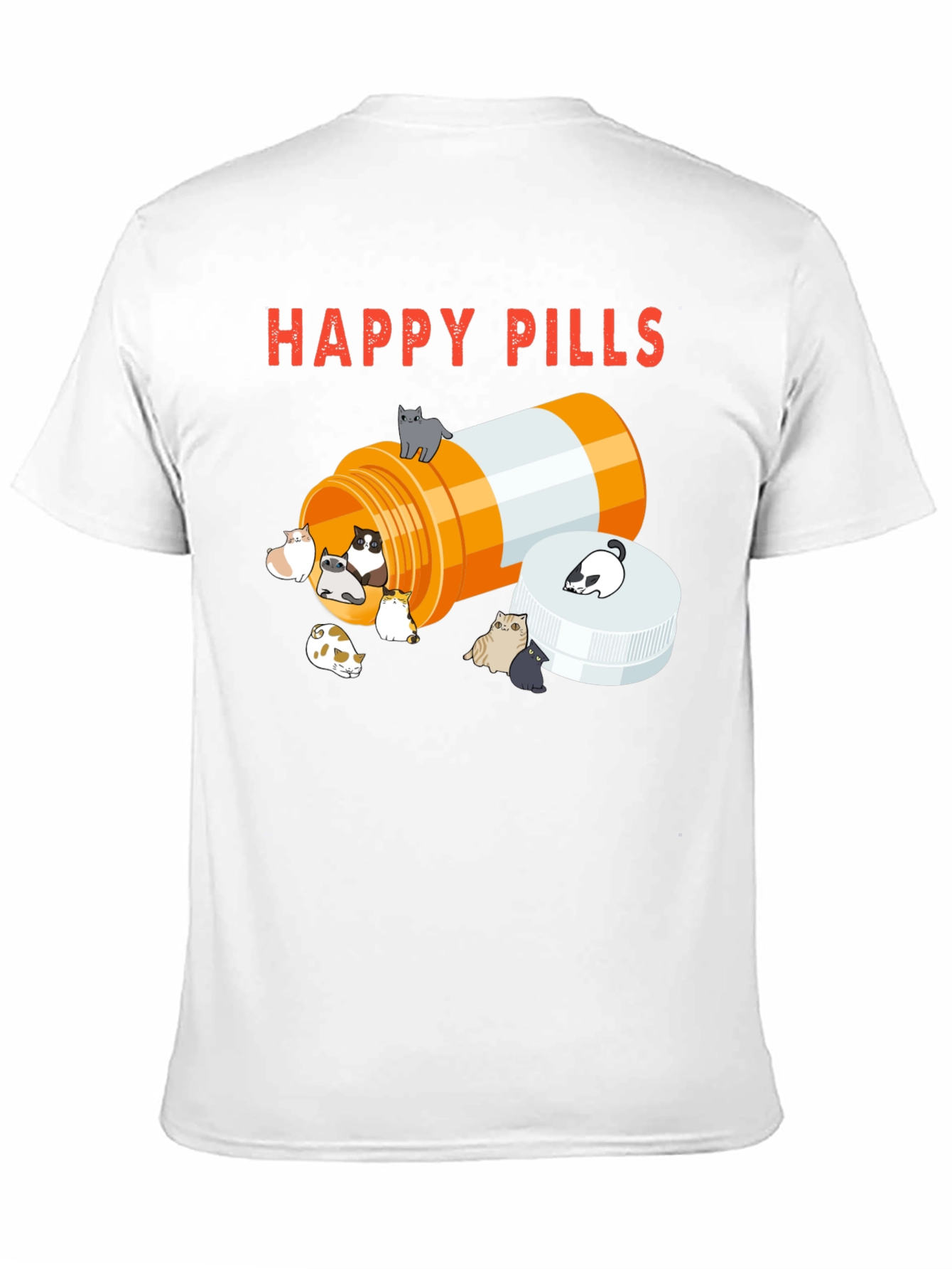 Happy Pills Cat T-Shirt - Black