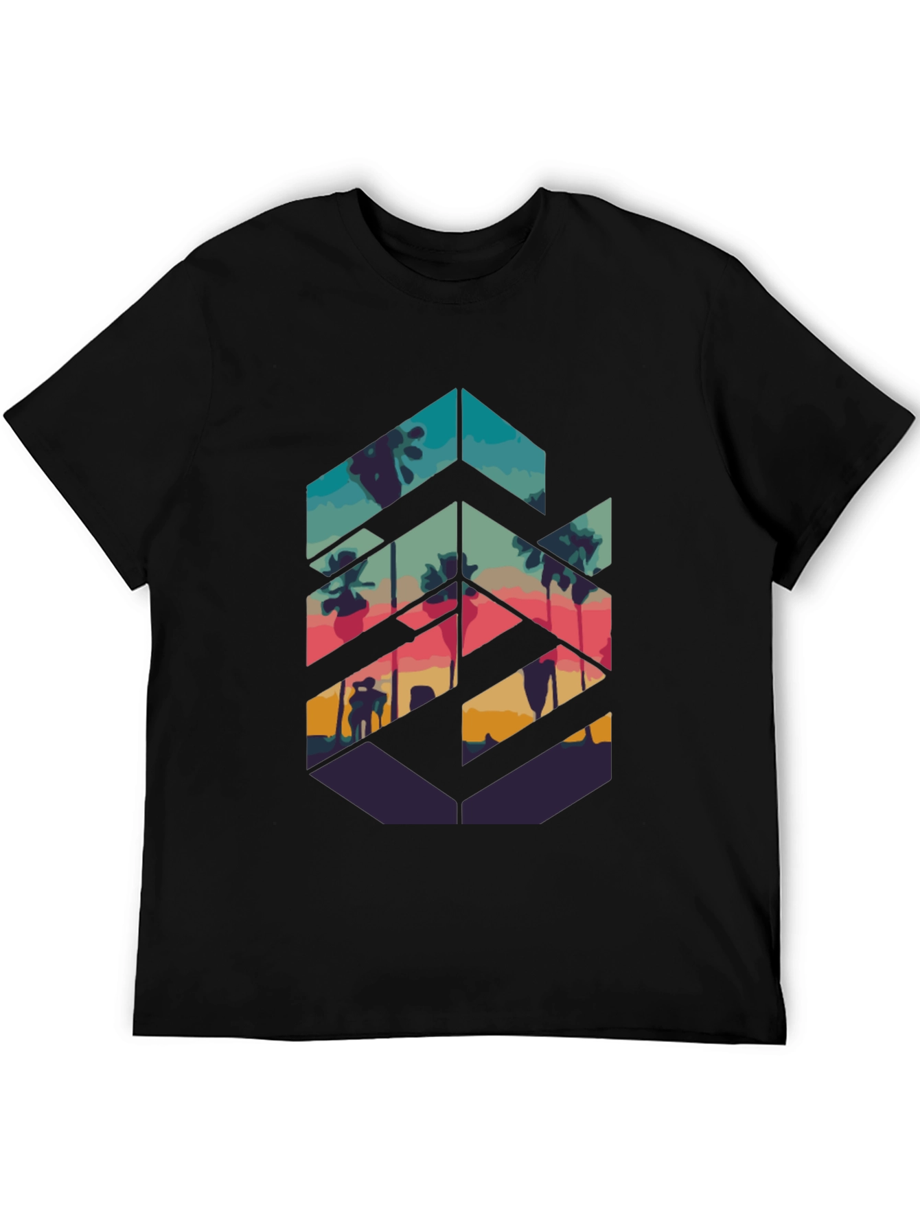 Sunset Palm Hexagon Tee