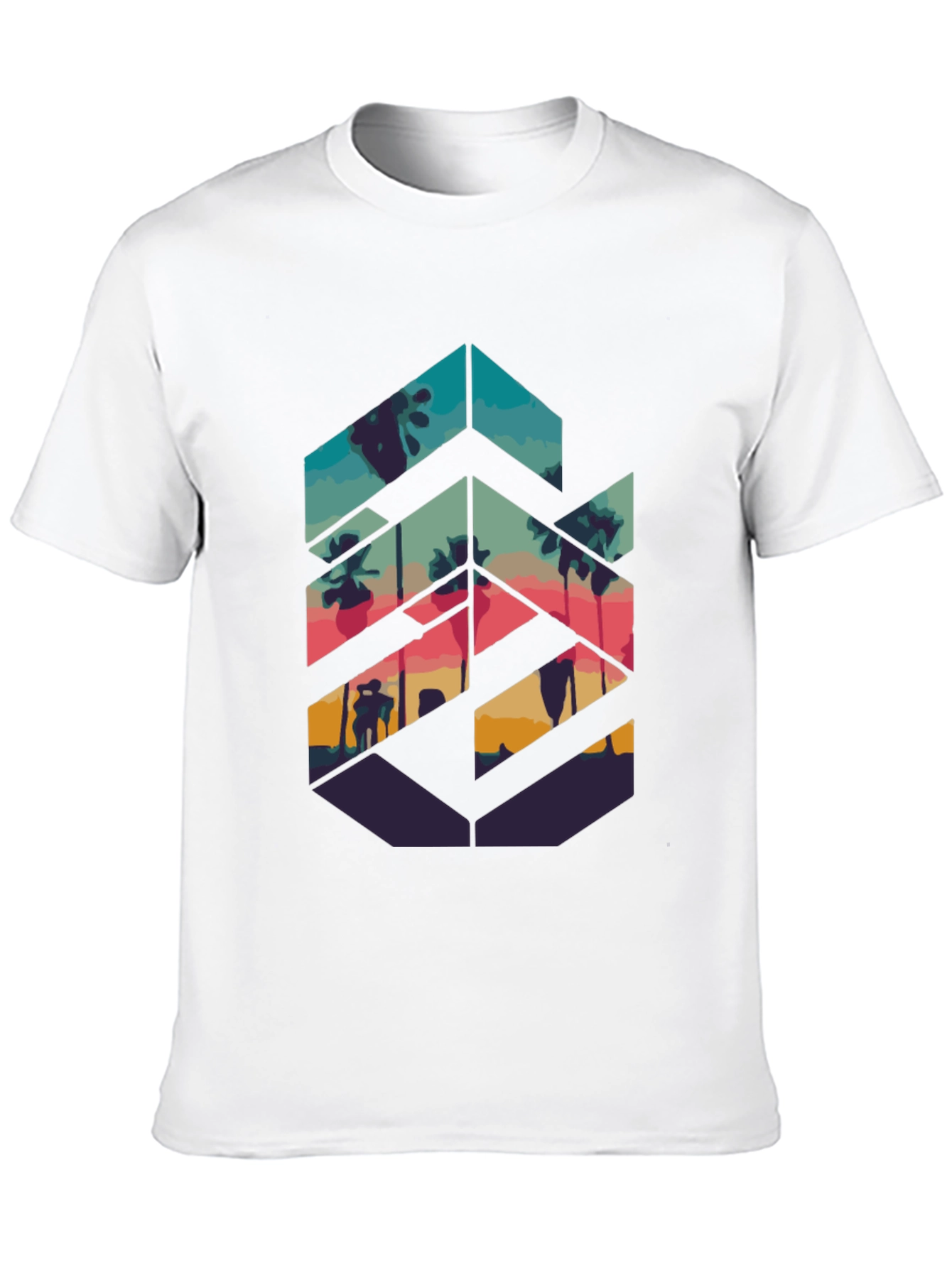 Sunset Palm Hexagon Tee