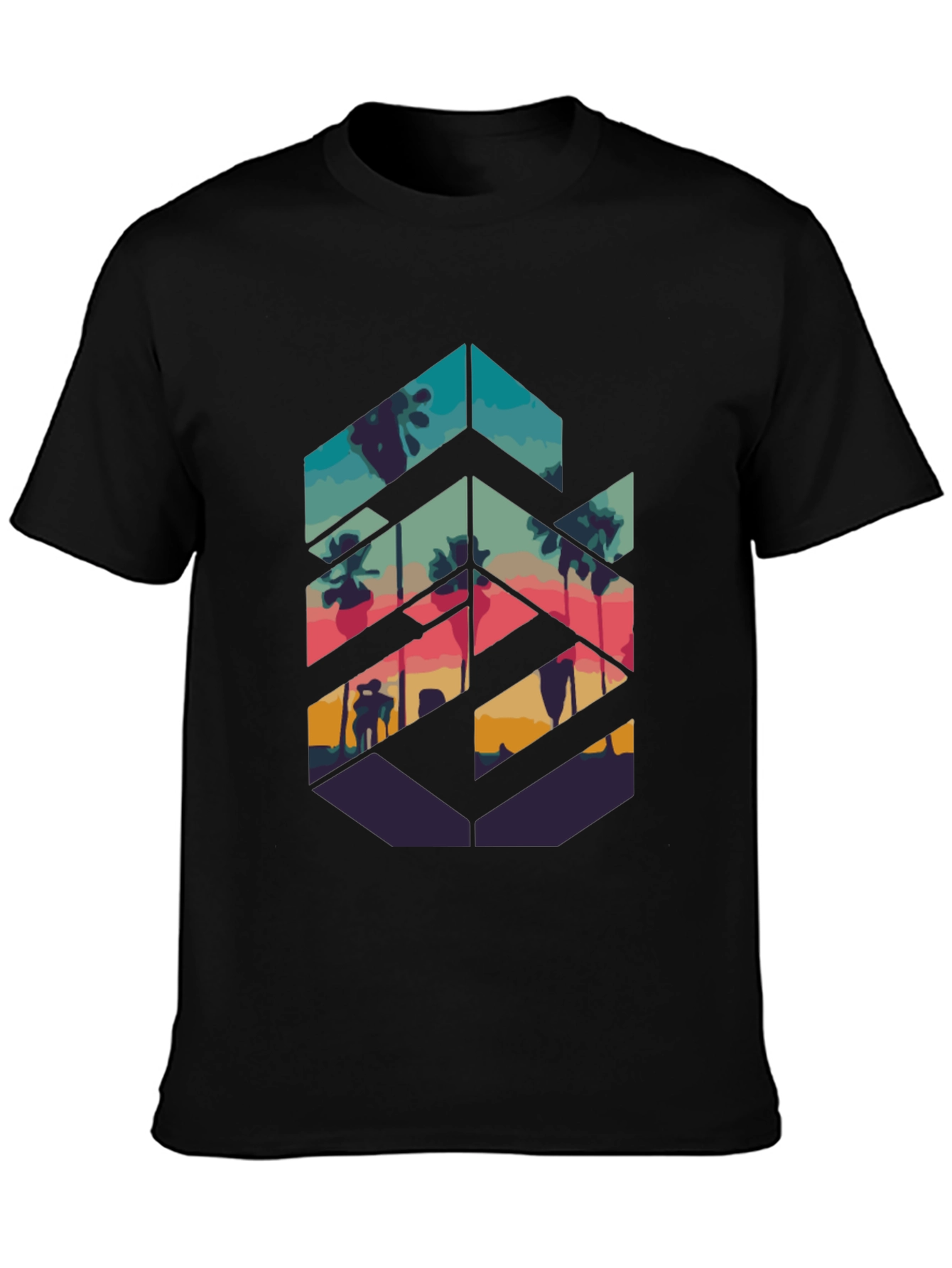 Sunset Palm Hexagon Tee