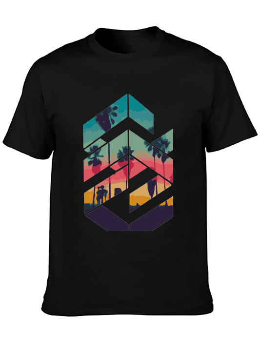 Sunset Palm Hexagon Tee