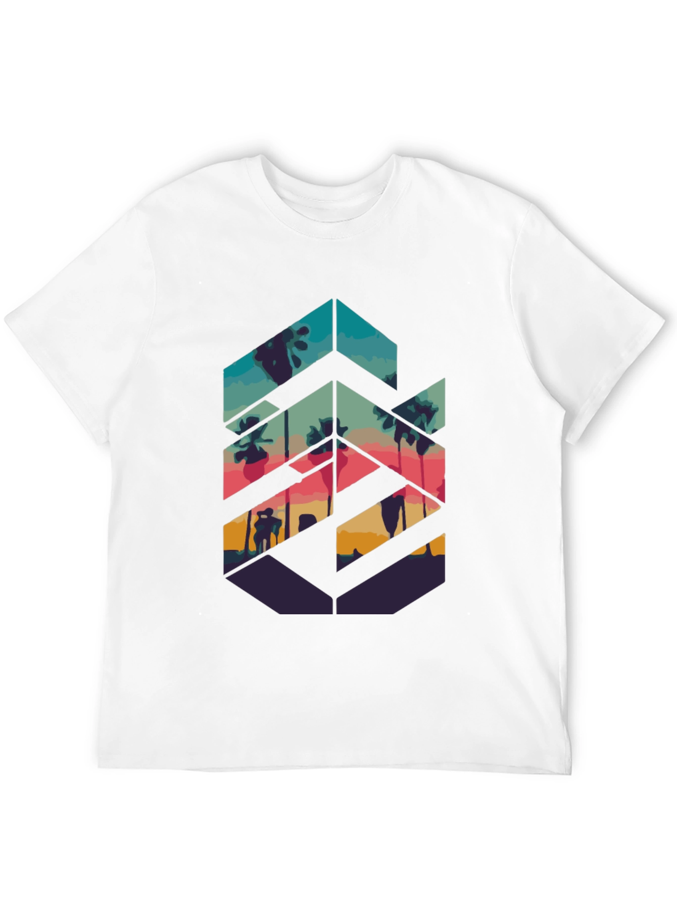 Sunset Palm Hexagon Tee