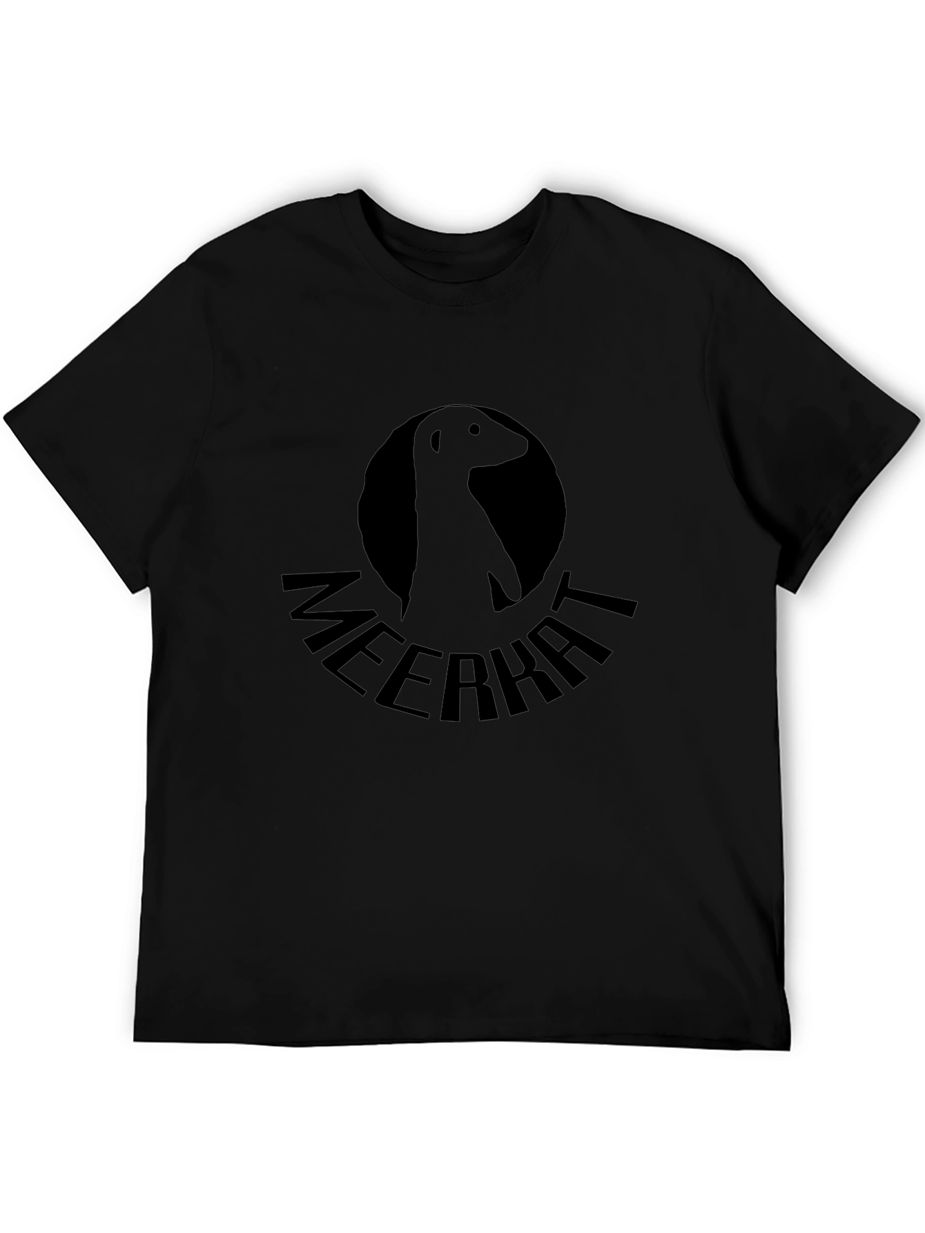 Meerkat Graphic Tee - Black Crew Neck T-Shirt