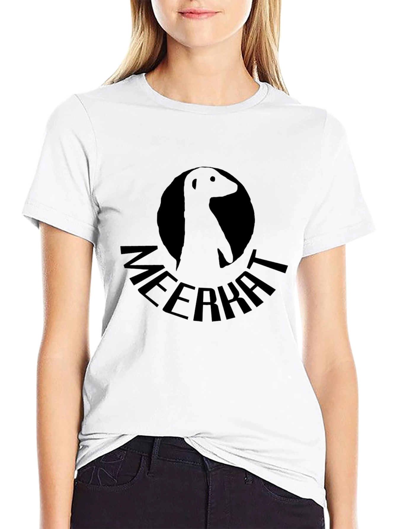 Meerkat Graphic Tee - Black Crew Neck T-Shirt