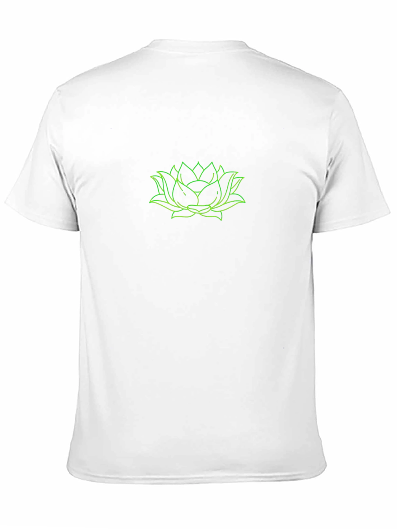 Mens Black T-Shirt with Green Lotus Design