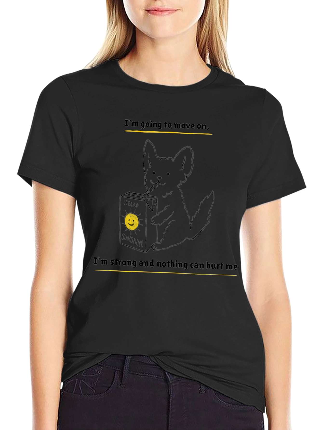 Black Graphic Tee:  Im Going to Move On
