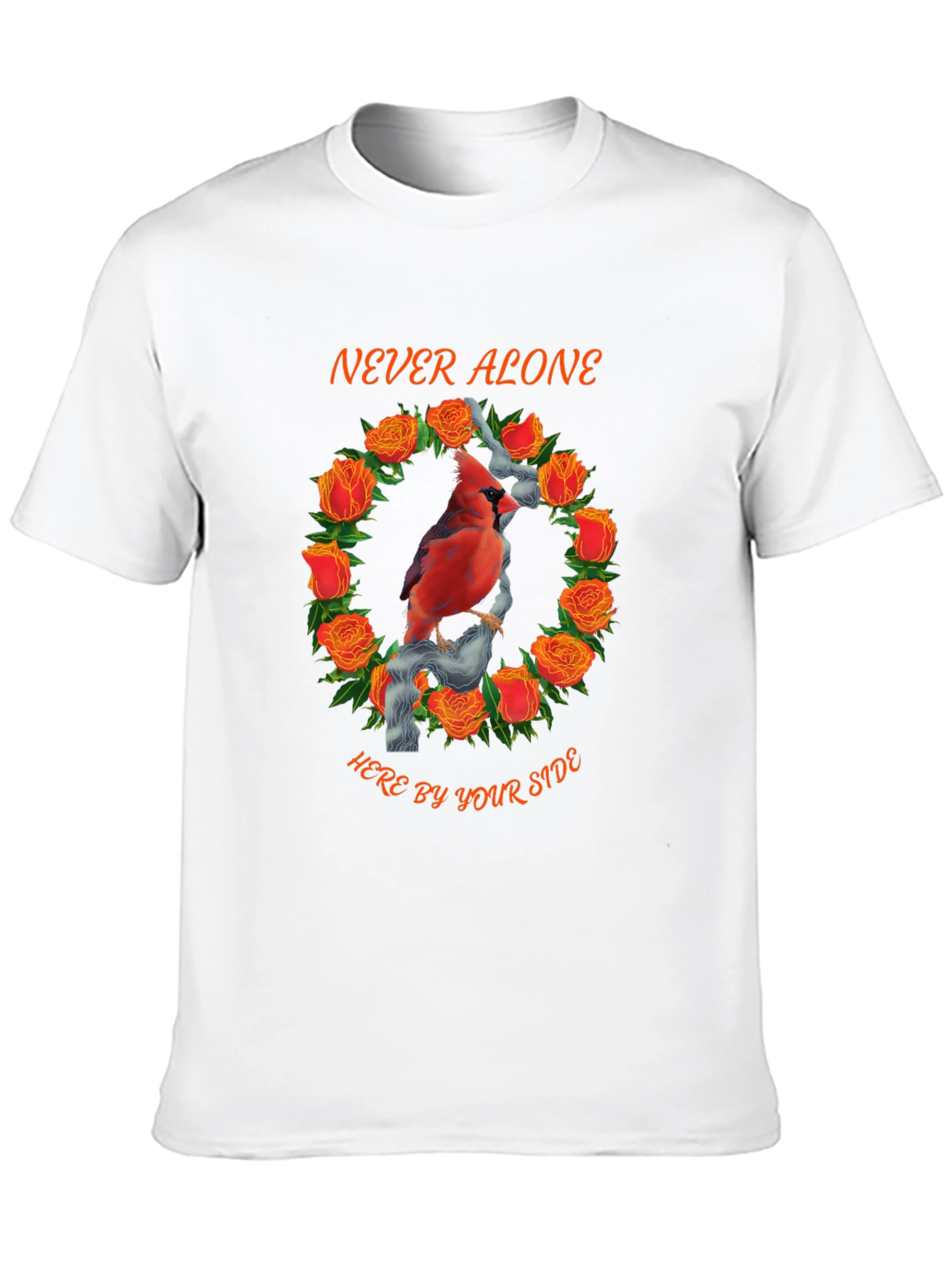Cardinal Rose Wreath Graphic Tee - Never Alone