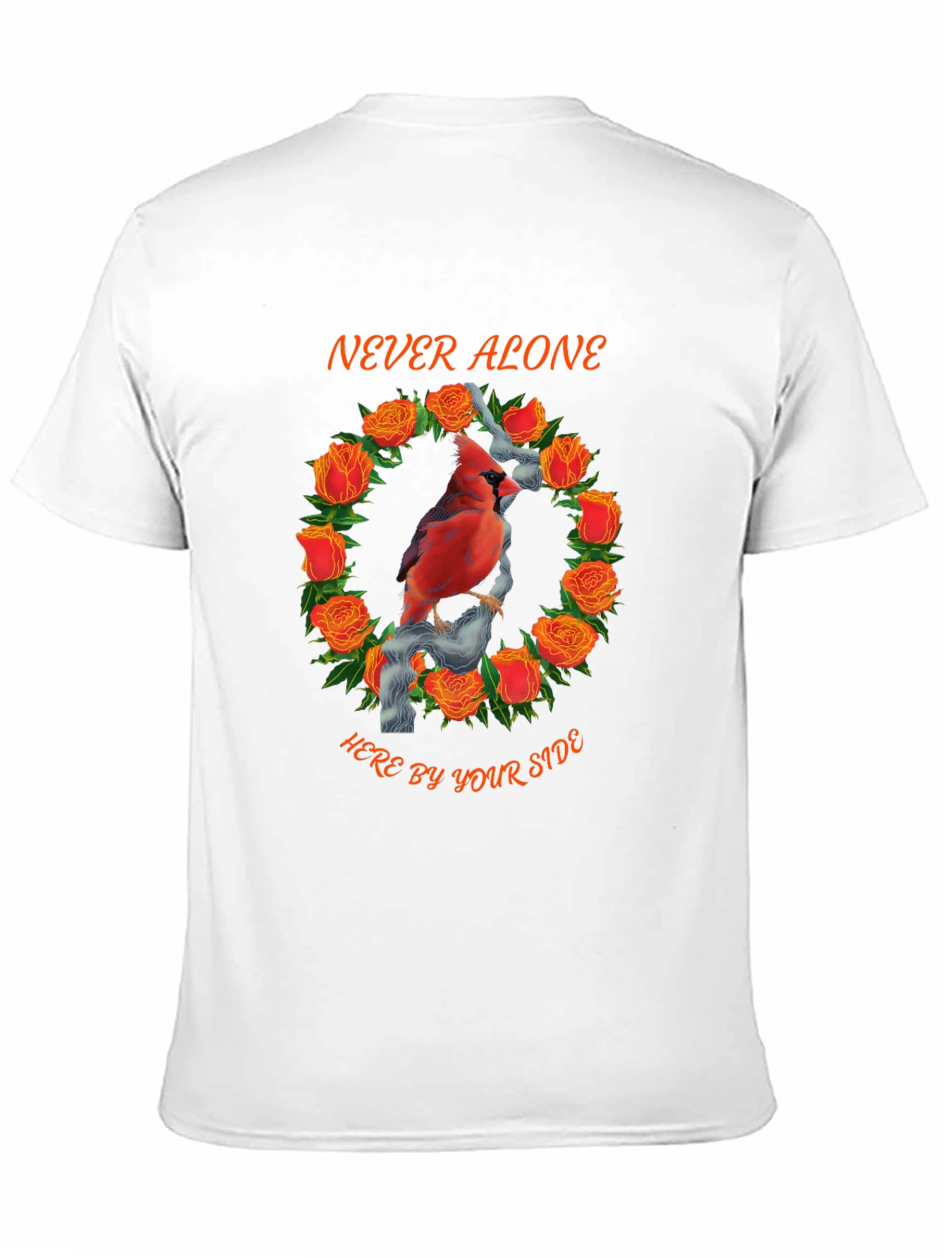 Cardinal Rose Wreath Graphic Tee - Never Alone