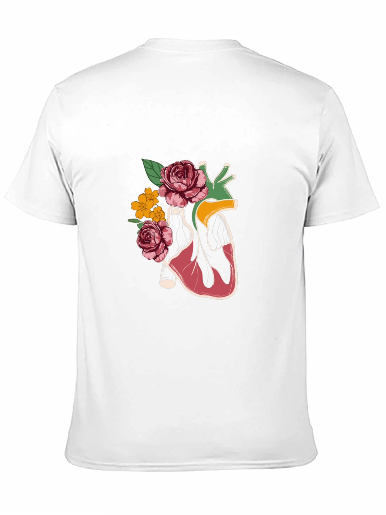 Floral Heart Graphic T-Shirt - Stylish Anatomy Tee