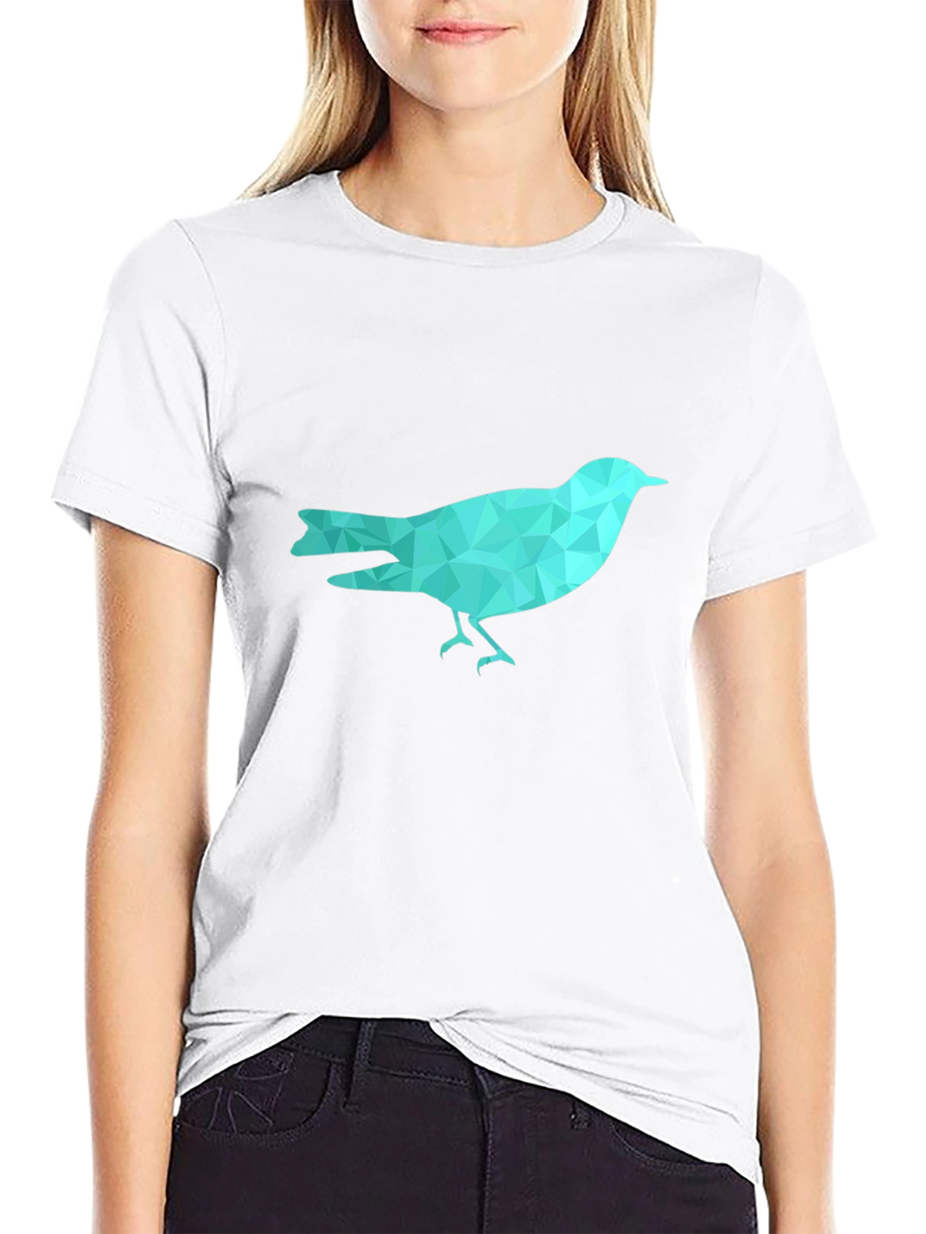 Geometric Bird Graphic Tee - Trendy Casual Wear