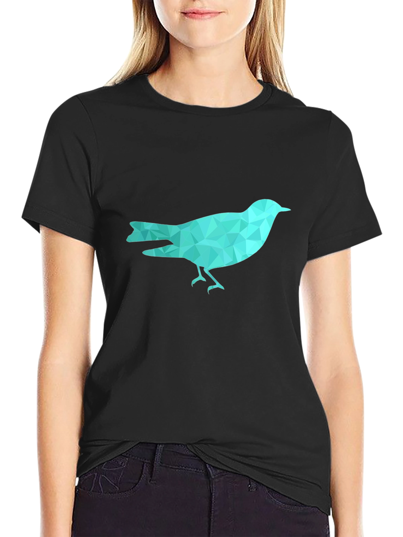 Geometric Bird Graphic Tee - Trendy Casual Wear