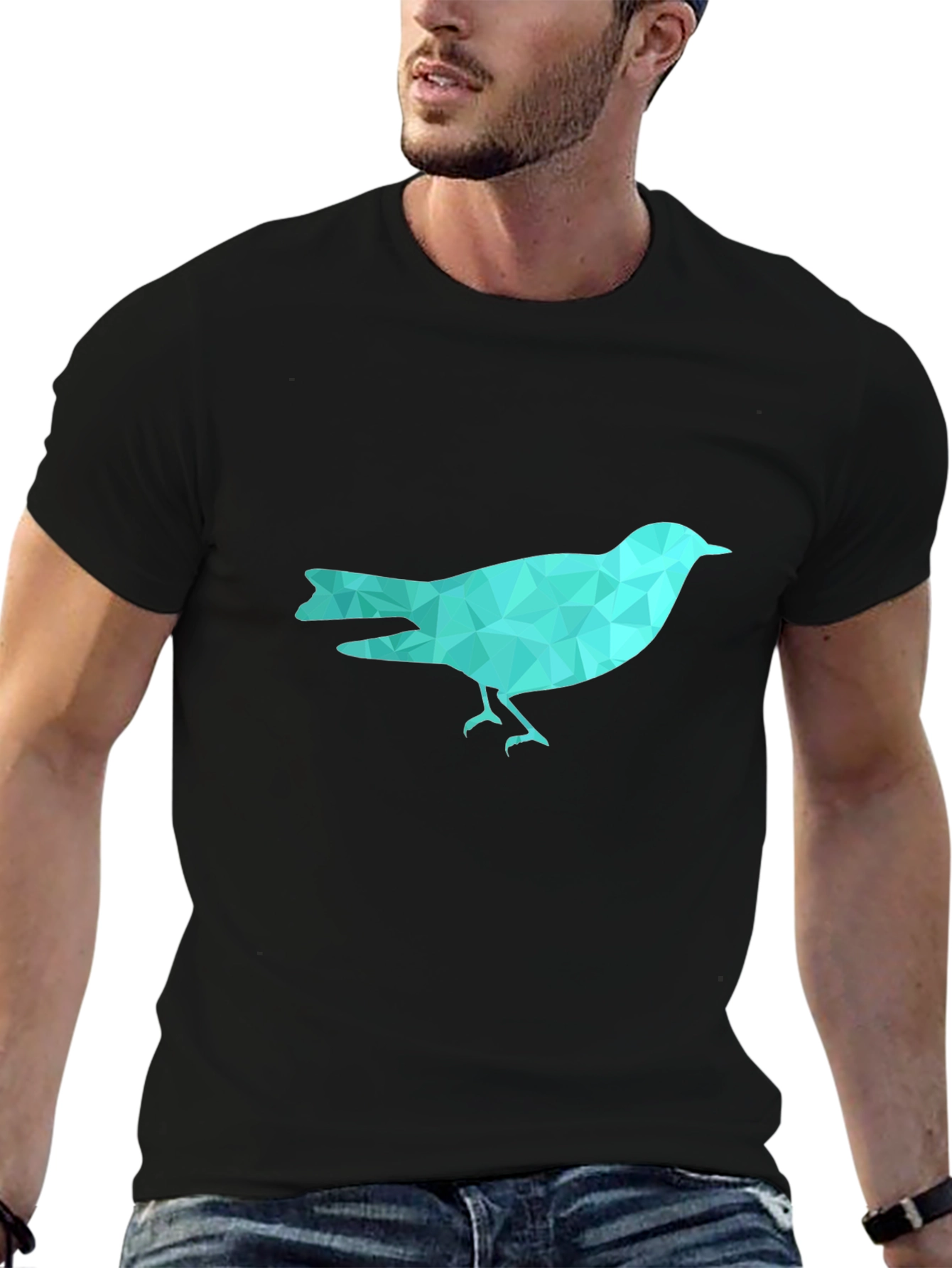 Geometric Bird Graphic Tee - Trendy Casual Wear